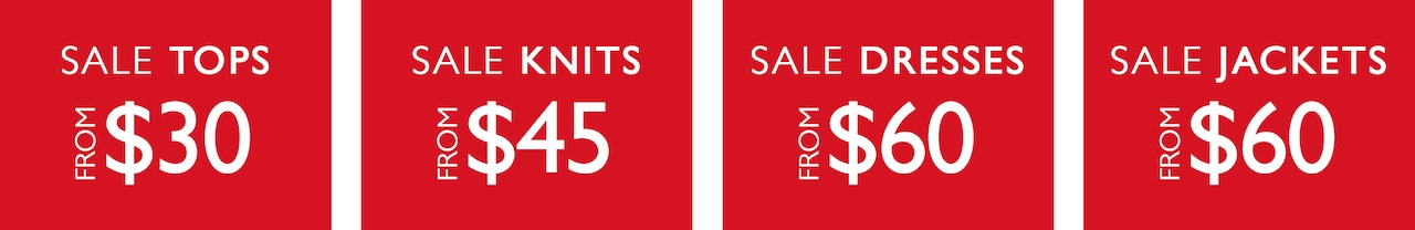Sale Tops. Sale Knits. Sale Dresses. Sale Jackets.