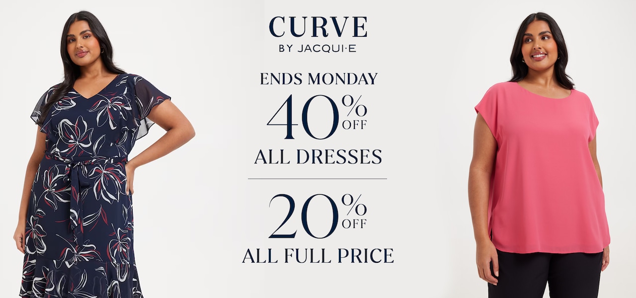 Curve By Jacqui E. Ends Monday 40% Off Dresses | 20% Off All Full Price.