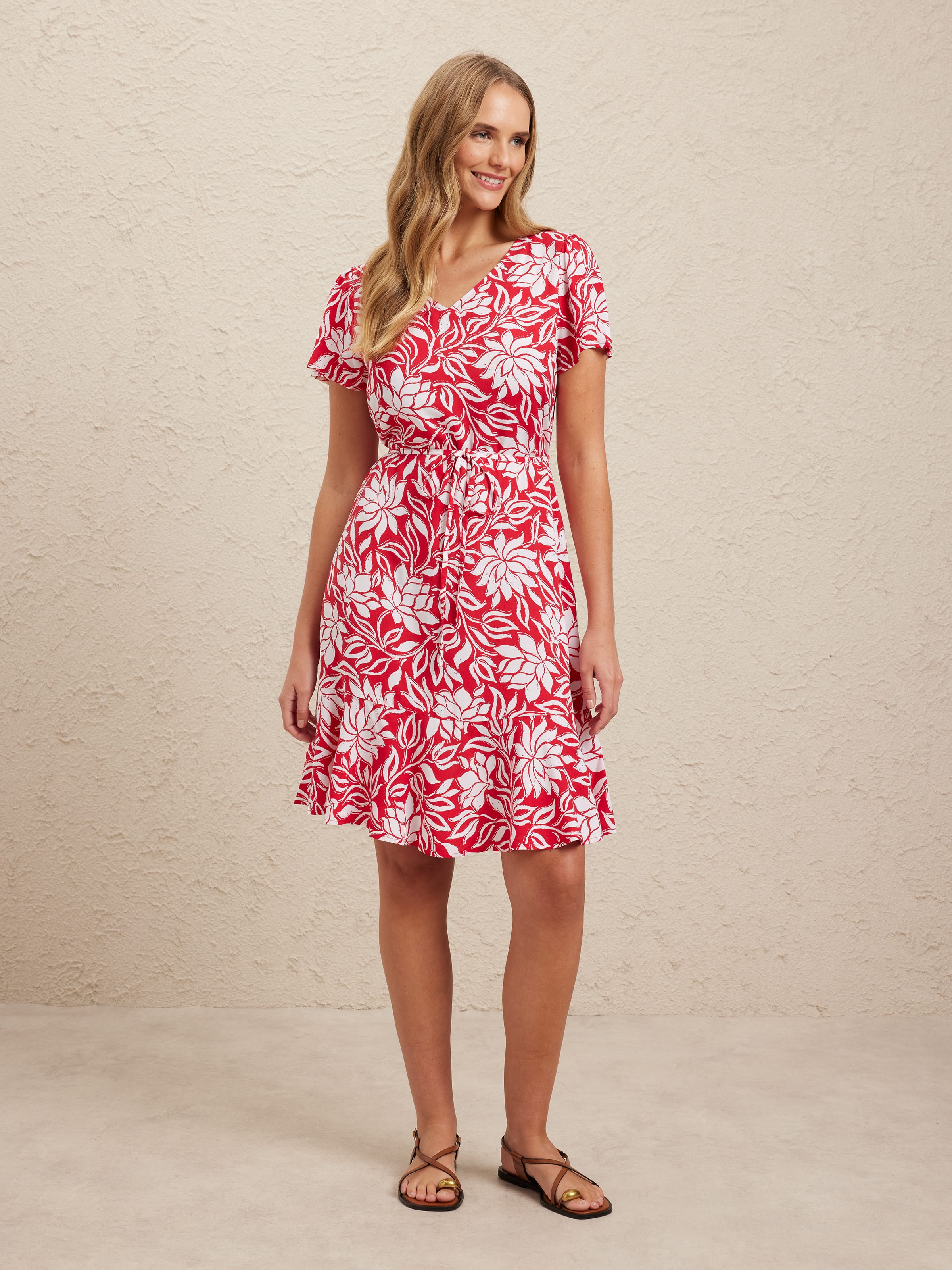 Ellen Frill Hem Dress