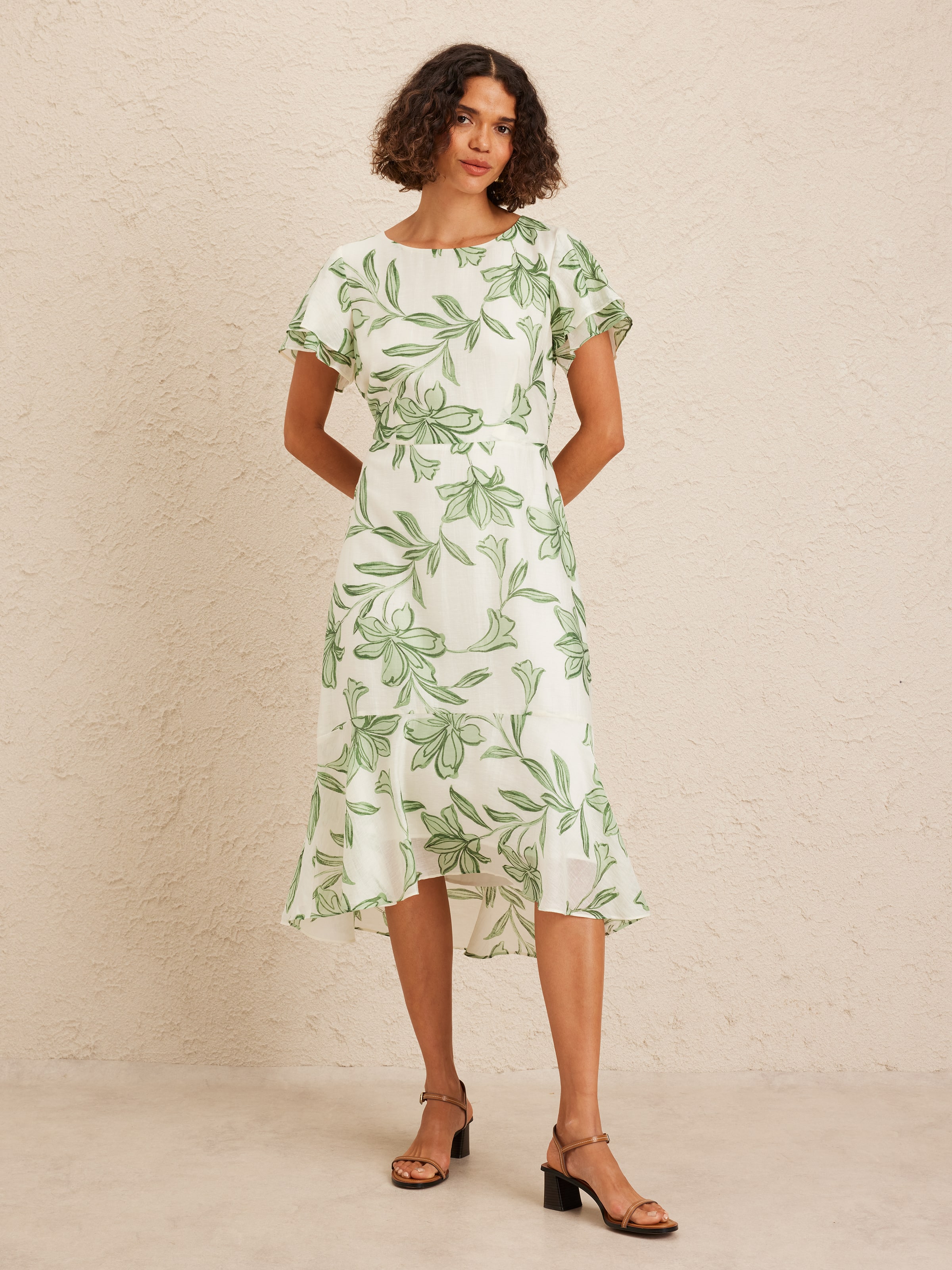 Double Flutter Chloe Frill Midi Dress