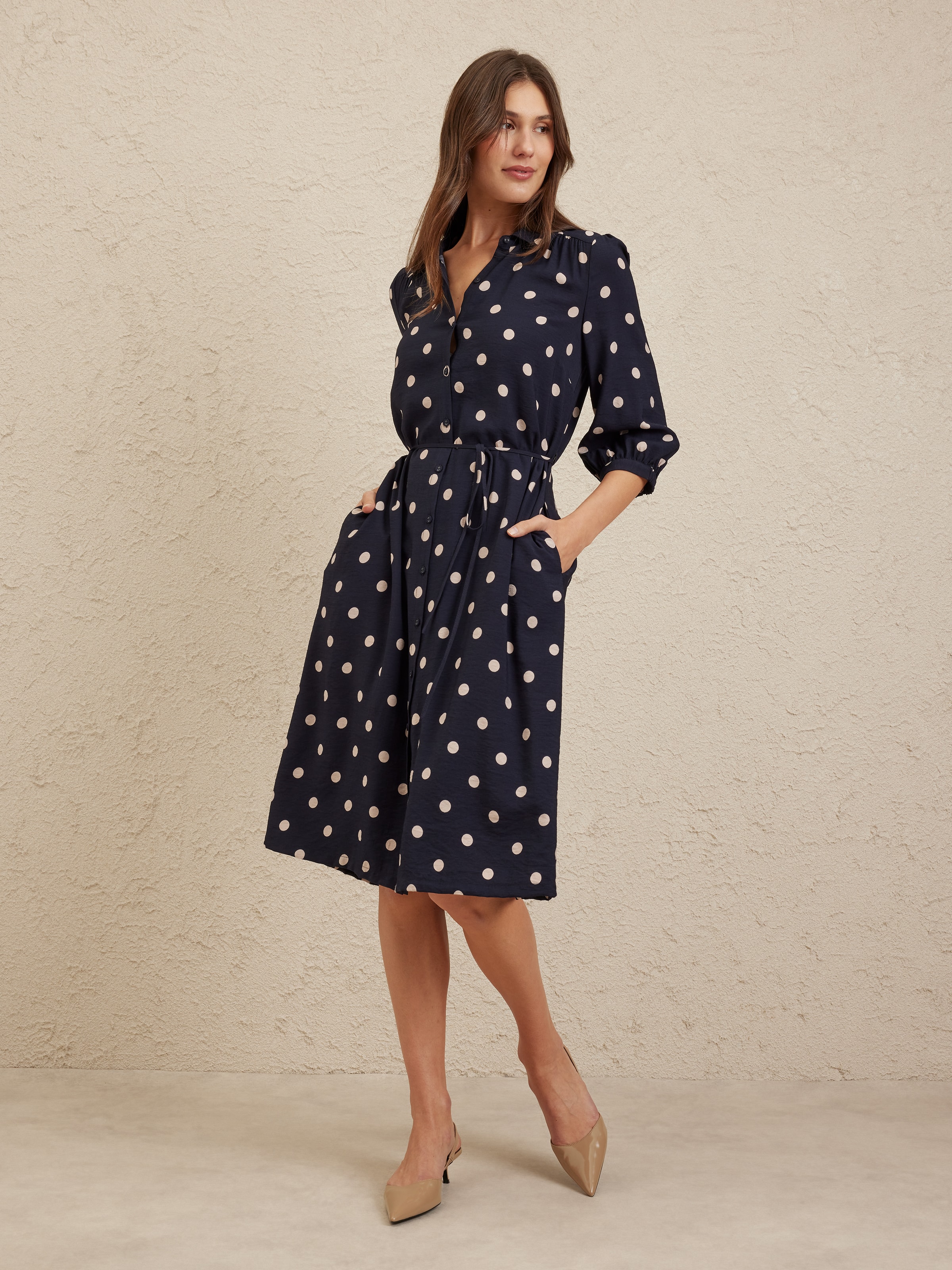 3/4 Sleeve Alice Shirt Dress