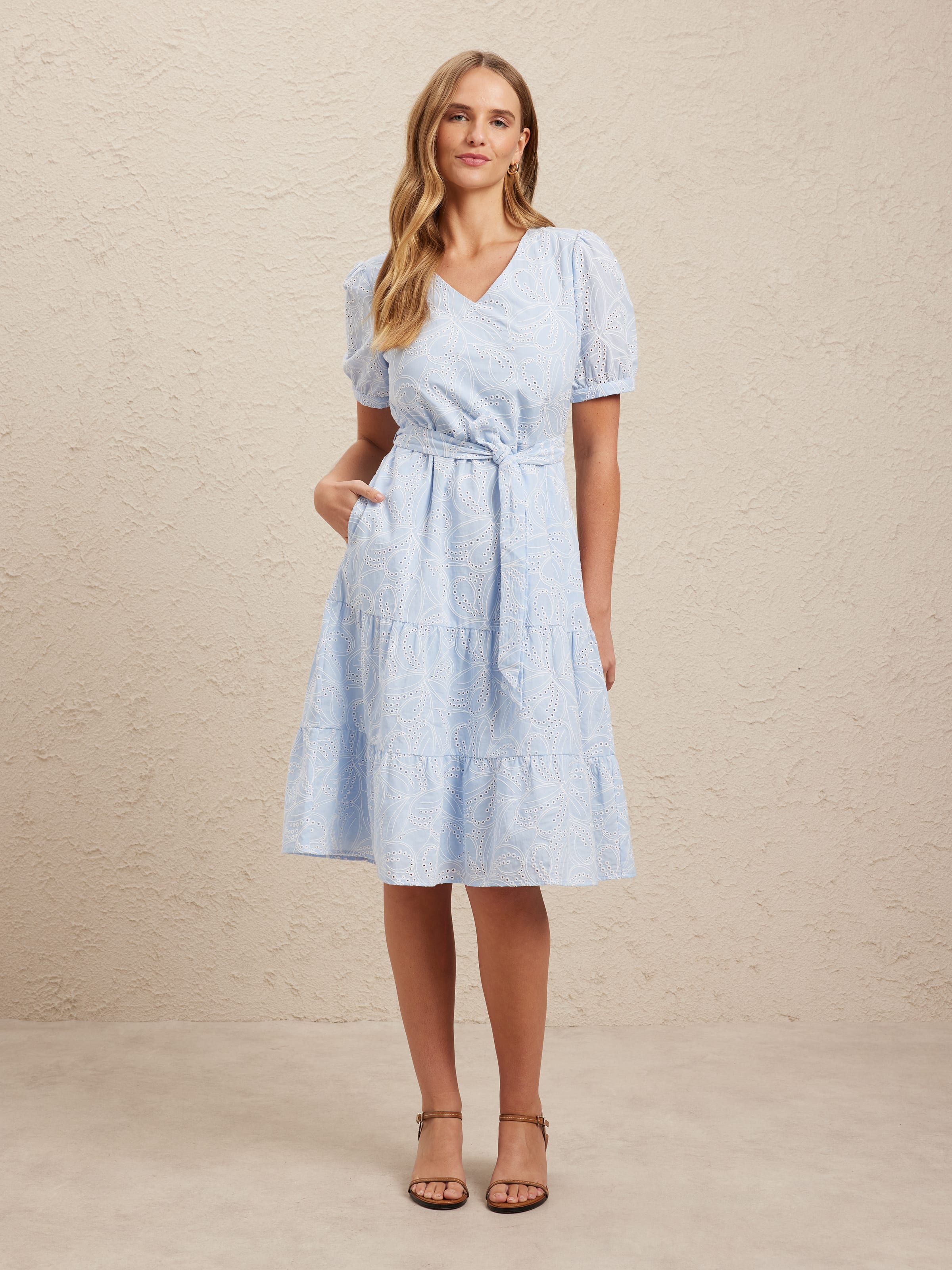 Brit Broderie Fit & Flare Dress