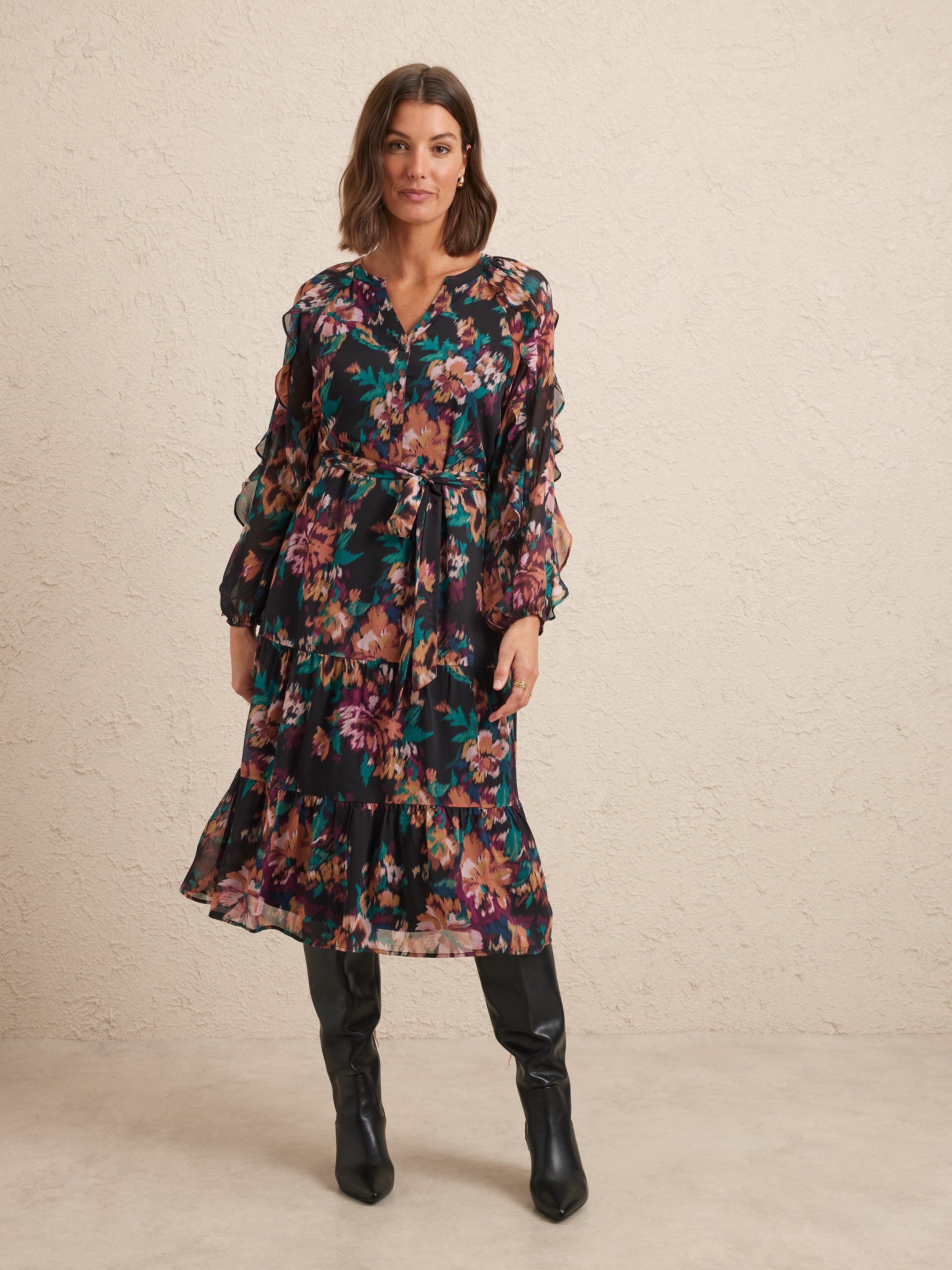 Cami Ruffle Sleeve Dress