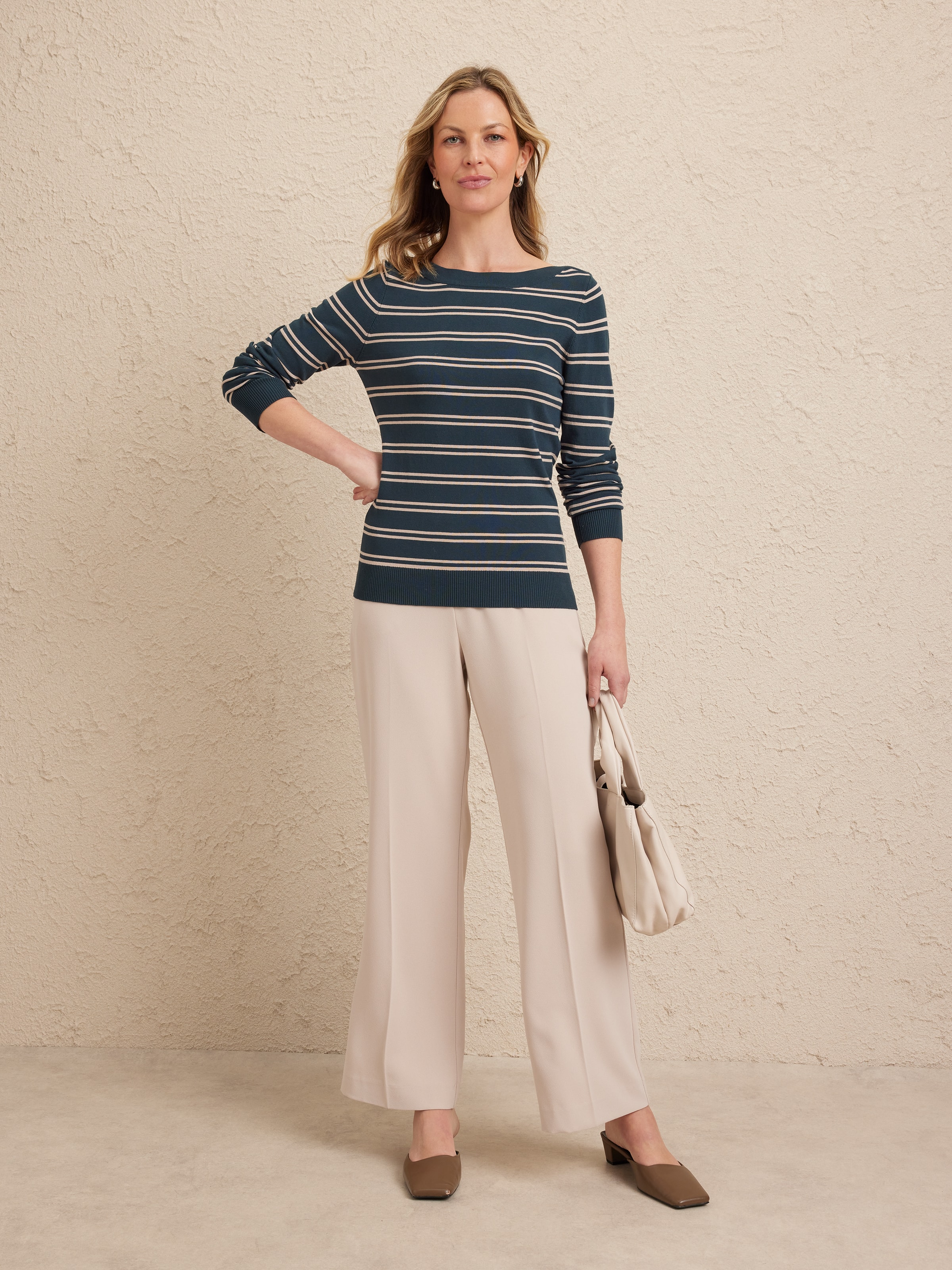 High Rise Crepe Wide Leg Pant