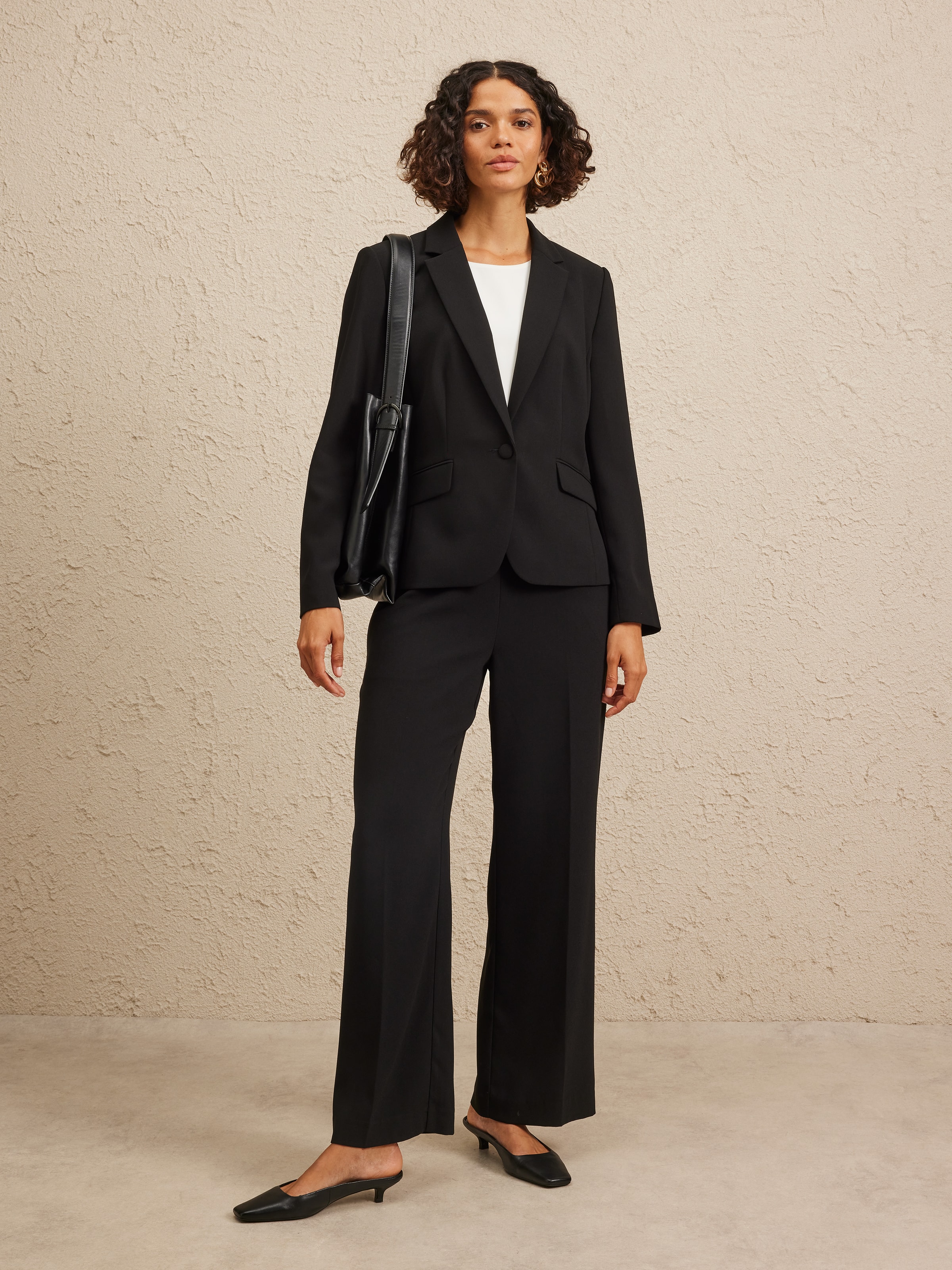 Crepe One Button Jacket