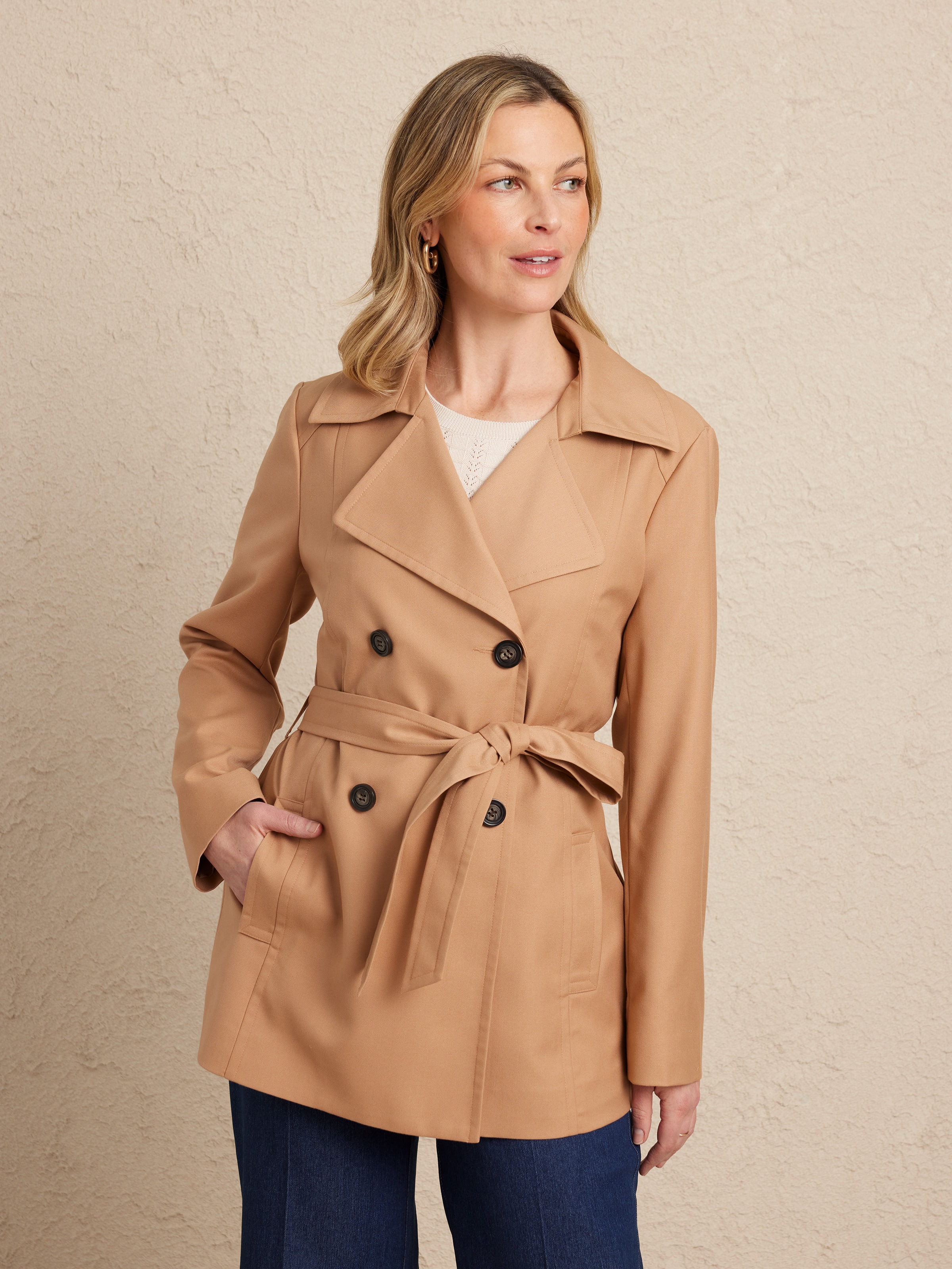 Short Double Breasted Trench
