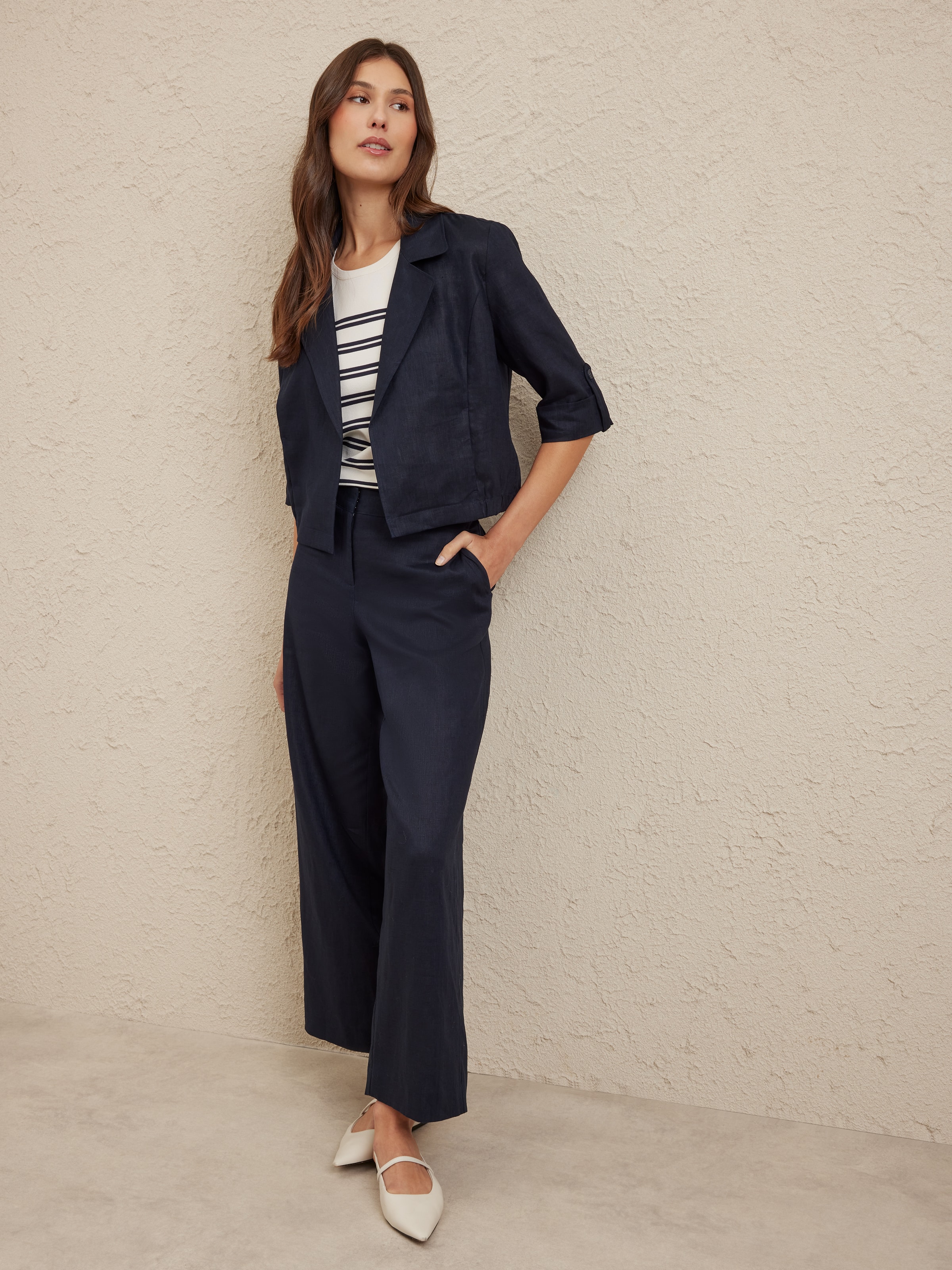 Linen Elastic Back Jacket