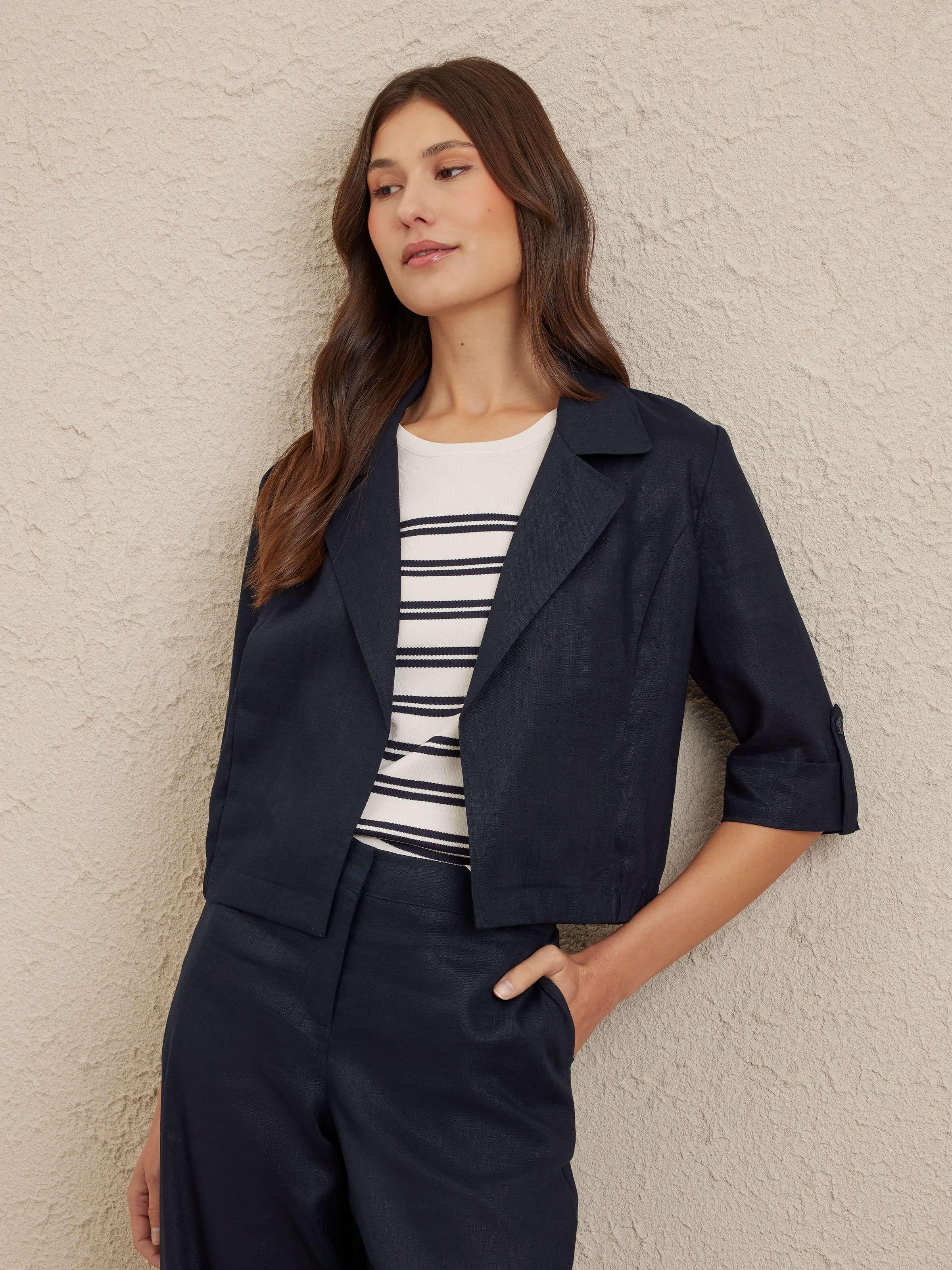 Linen Elastic Back Jacket