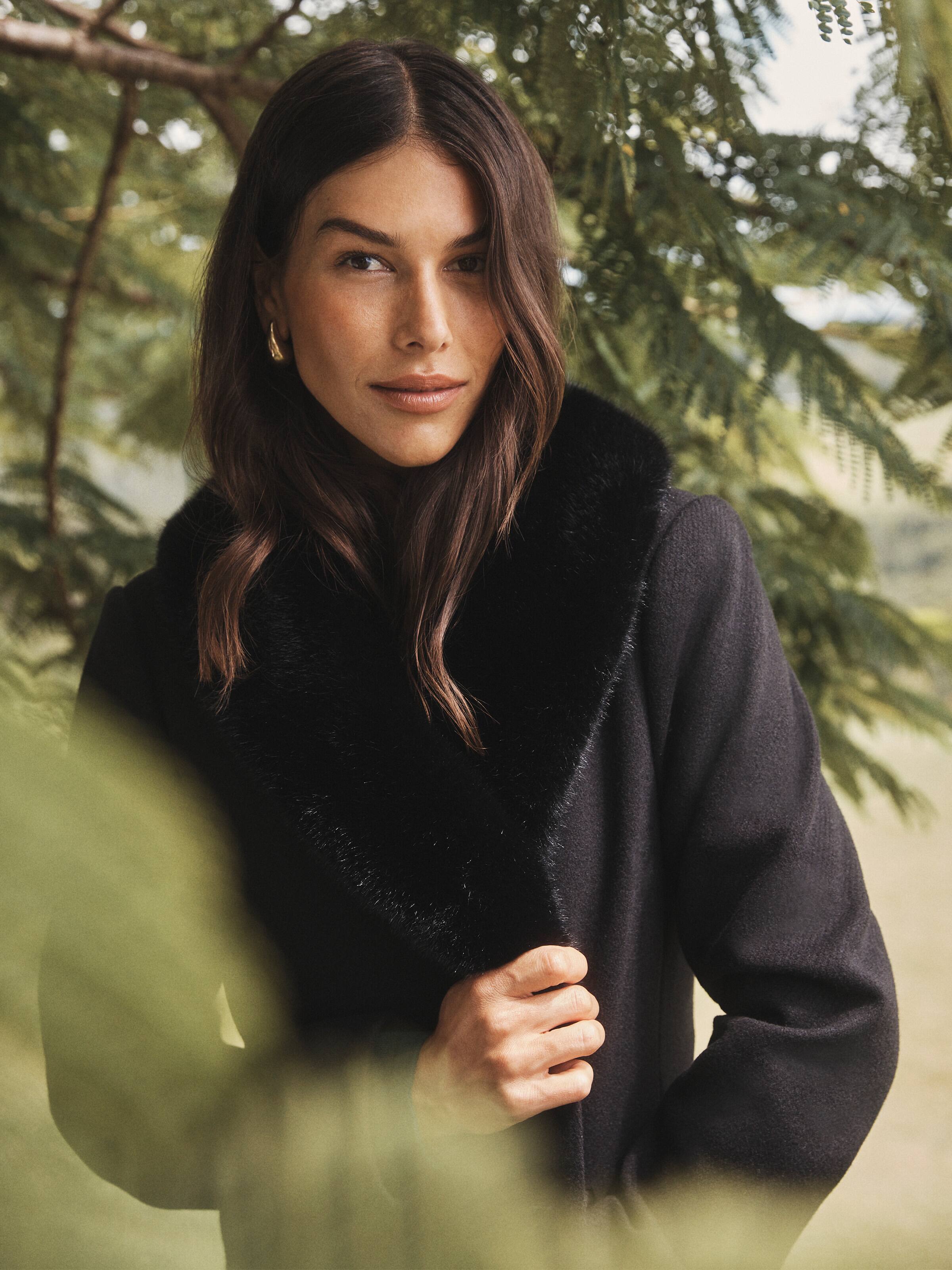 Fur Collar Long Coat
