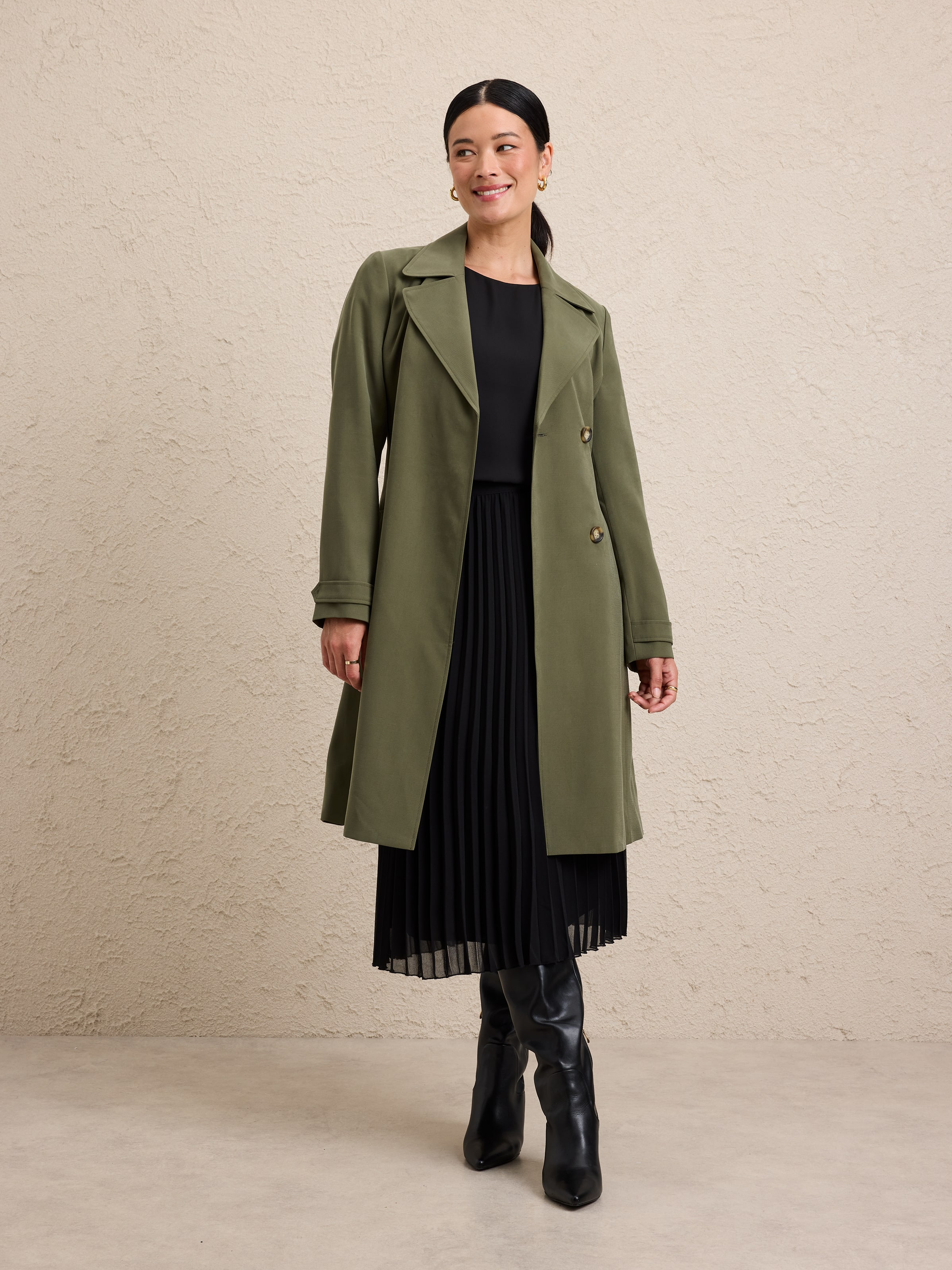 Viscose Blend Soft Trench