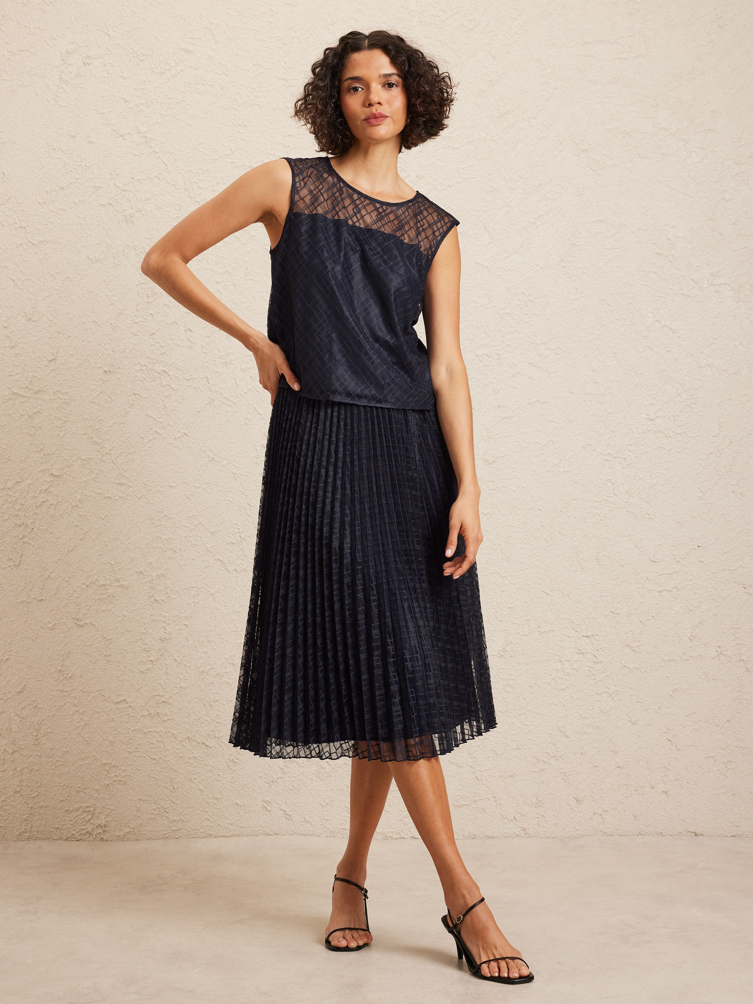 Geo Lace Pleat Skirt