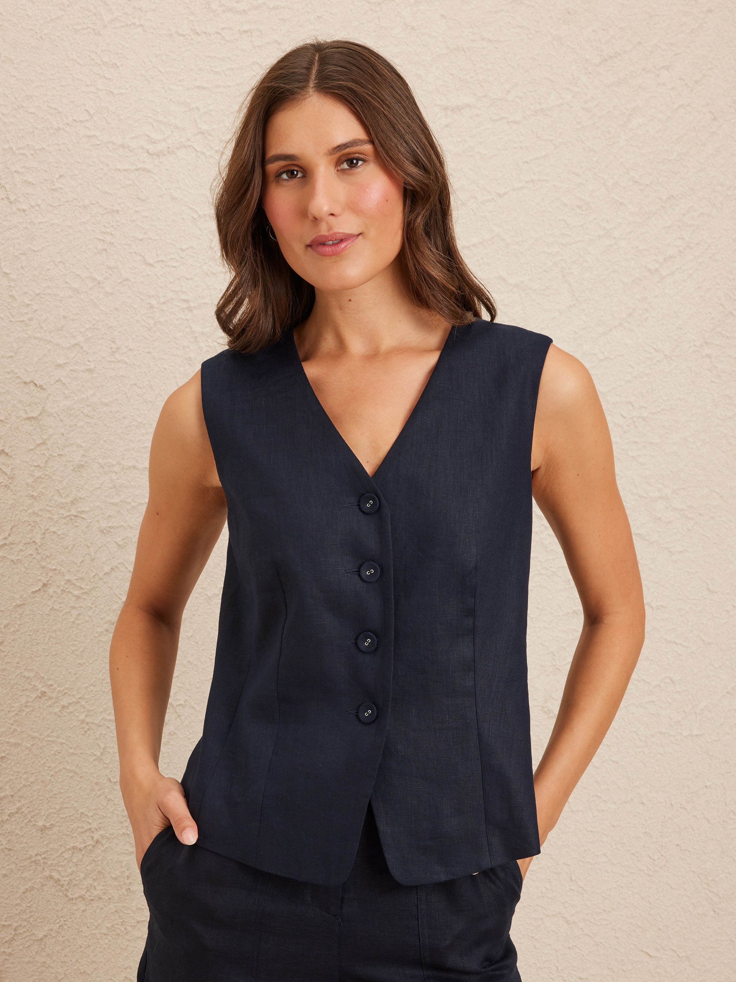 Classic Linen Vest
