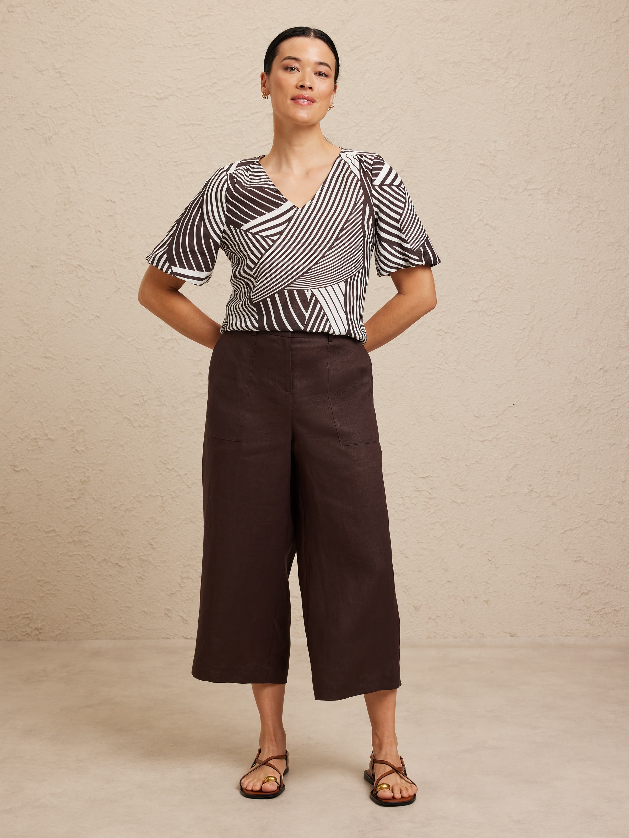 Patch Pocket Linen Culotte