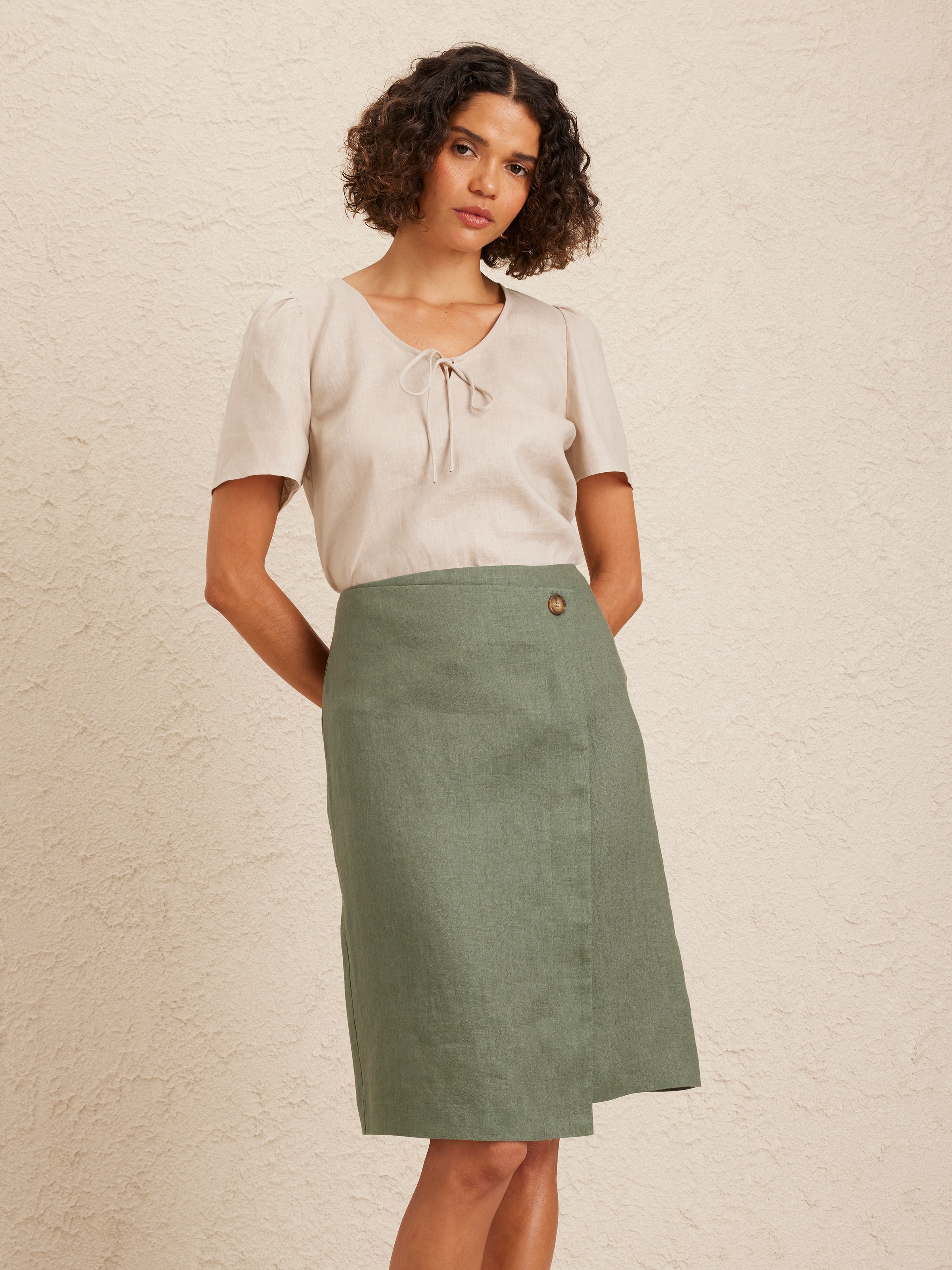 Linen Wrap Skirt