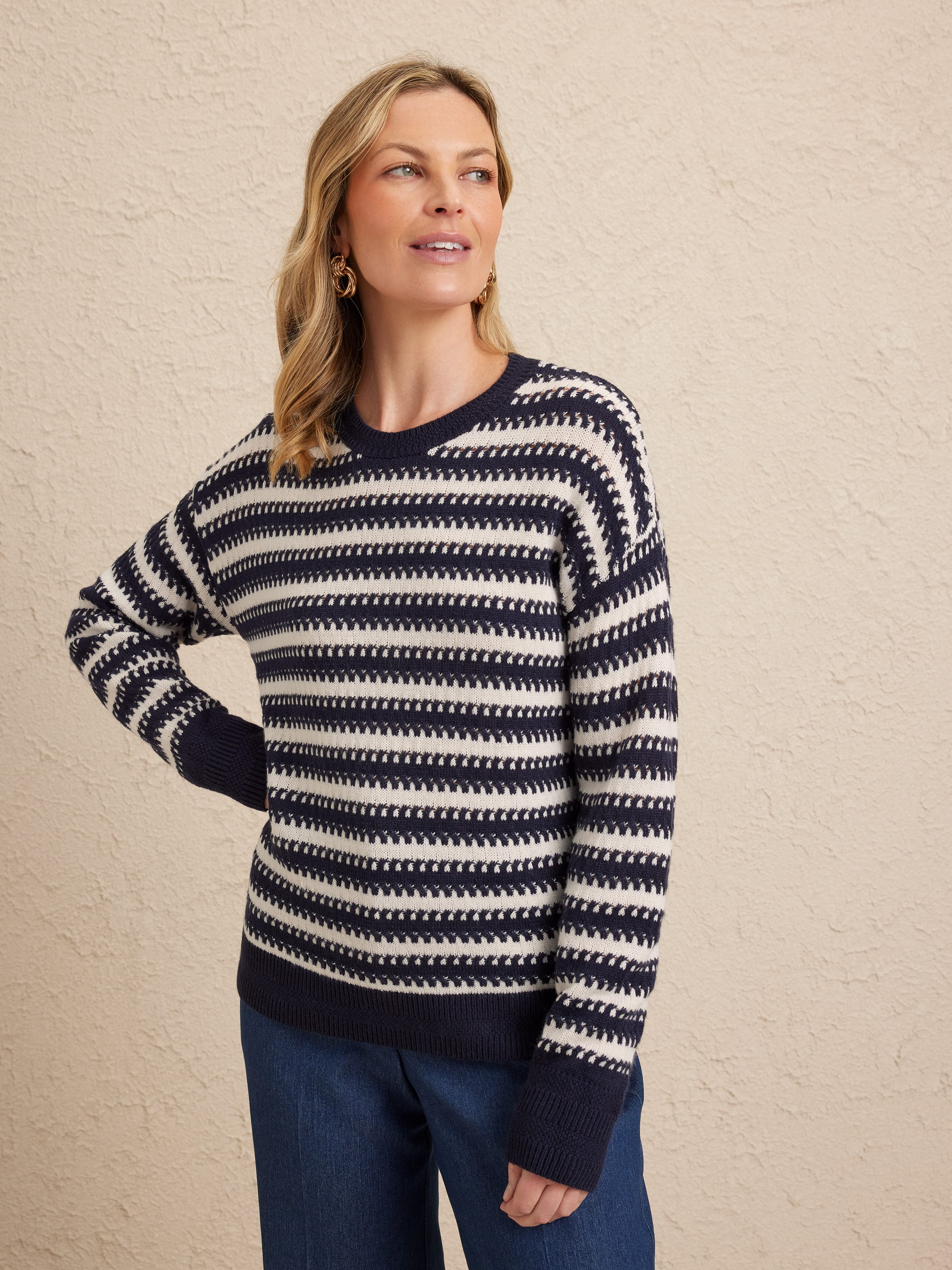 Cherry Crew Stripe Jumper