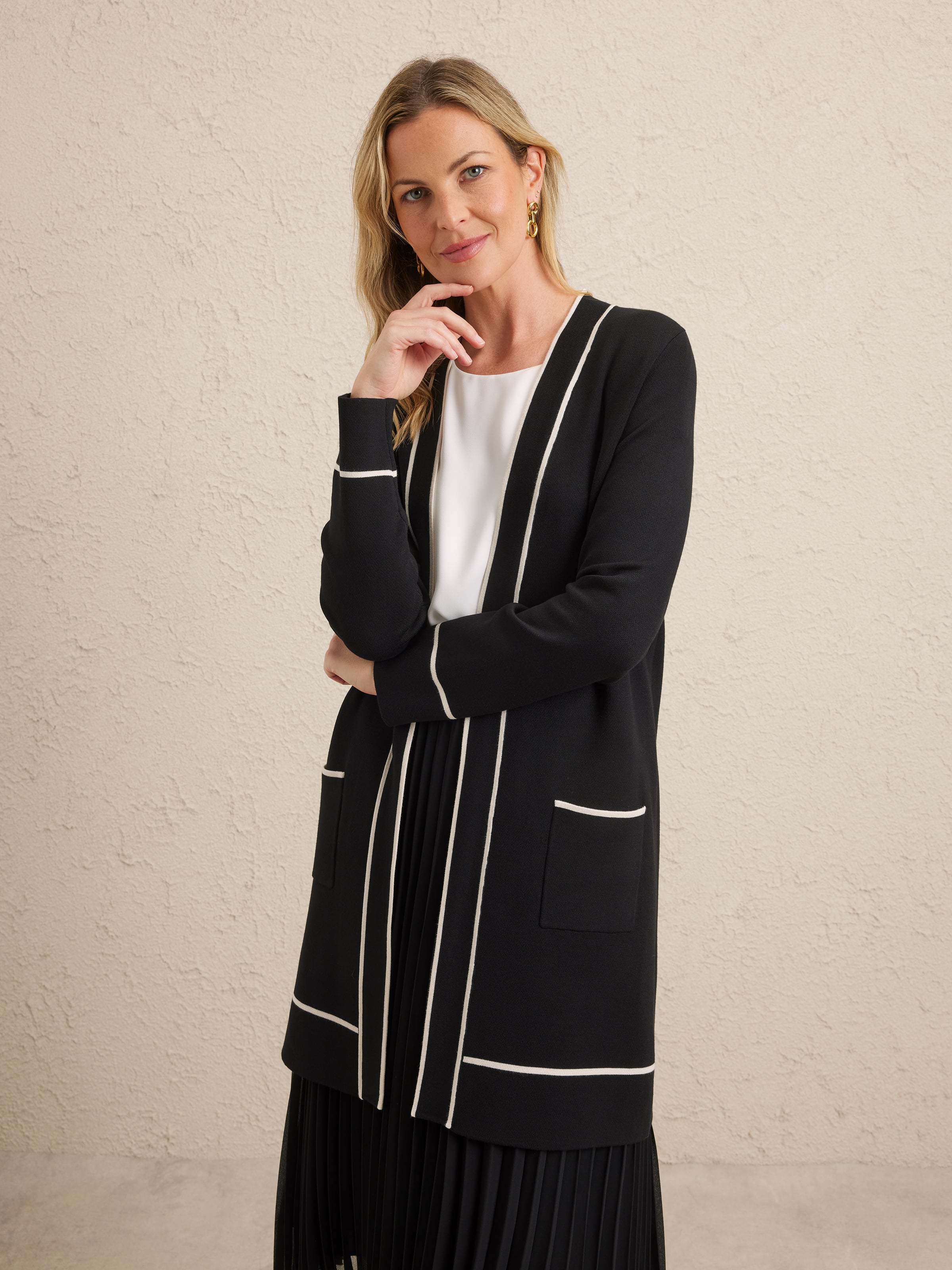 Tianna Tipped Cardi Coat