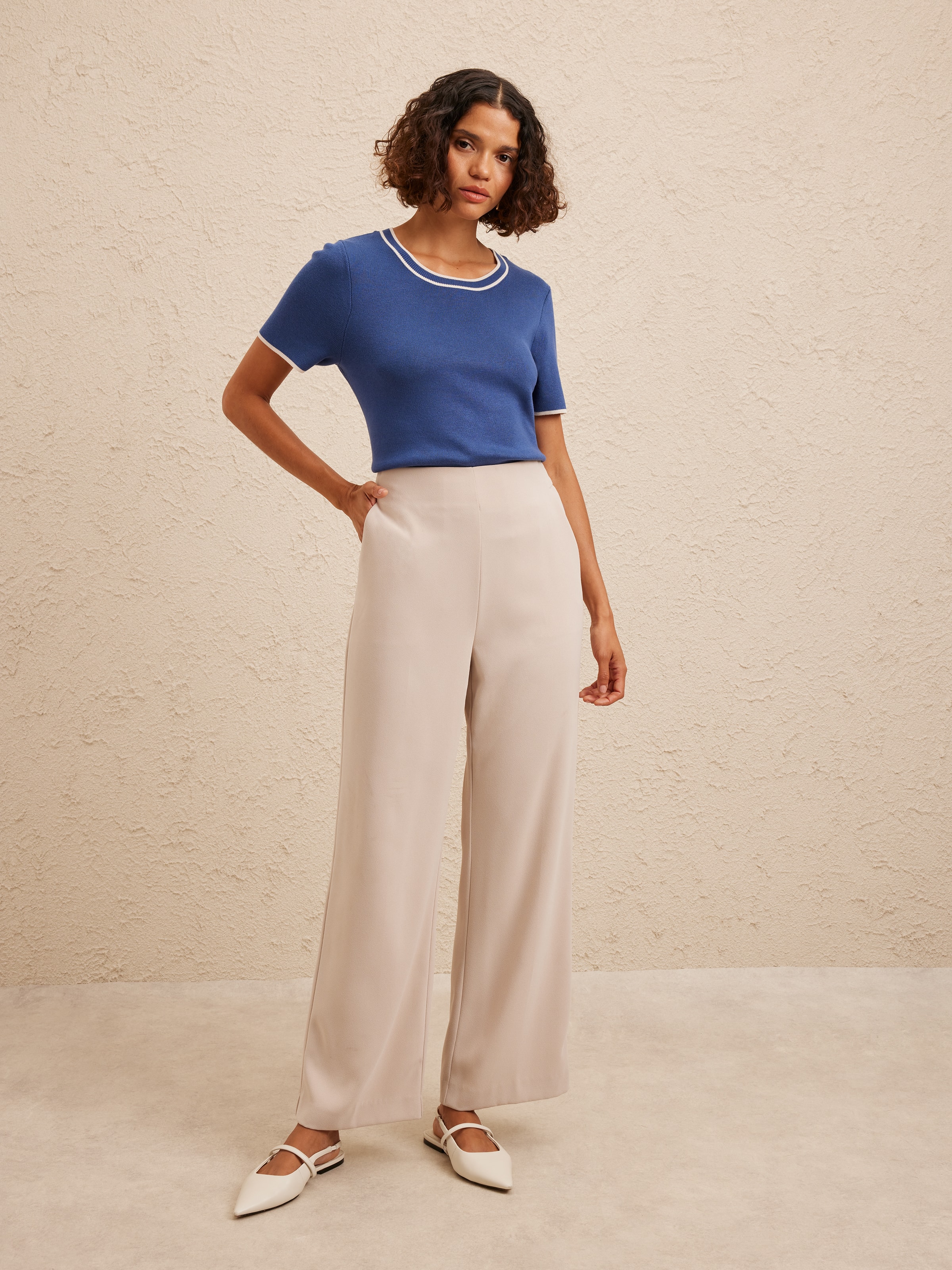 Tara Tipped Knit Top
