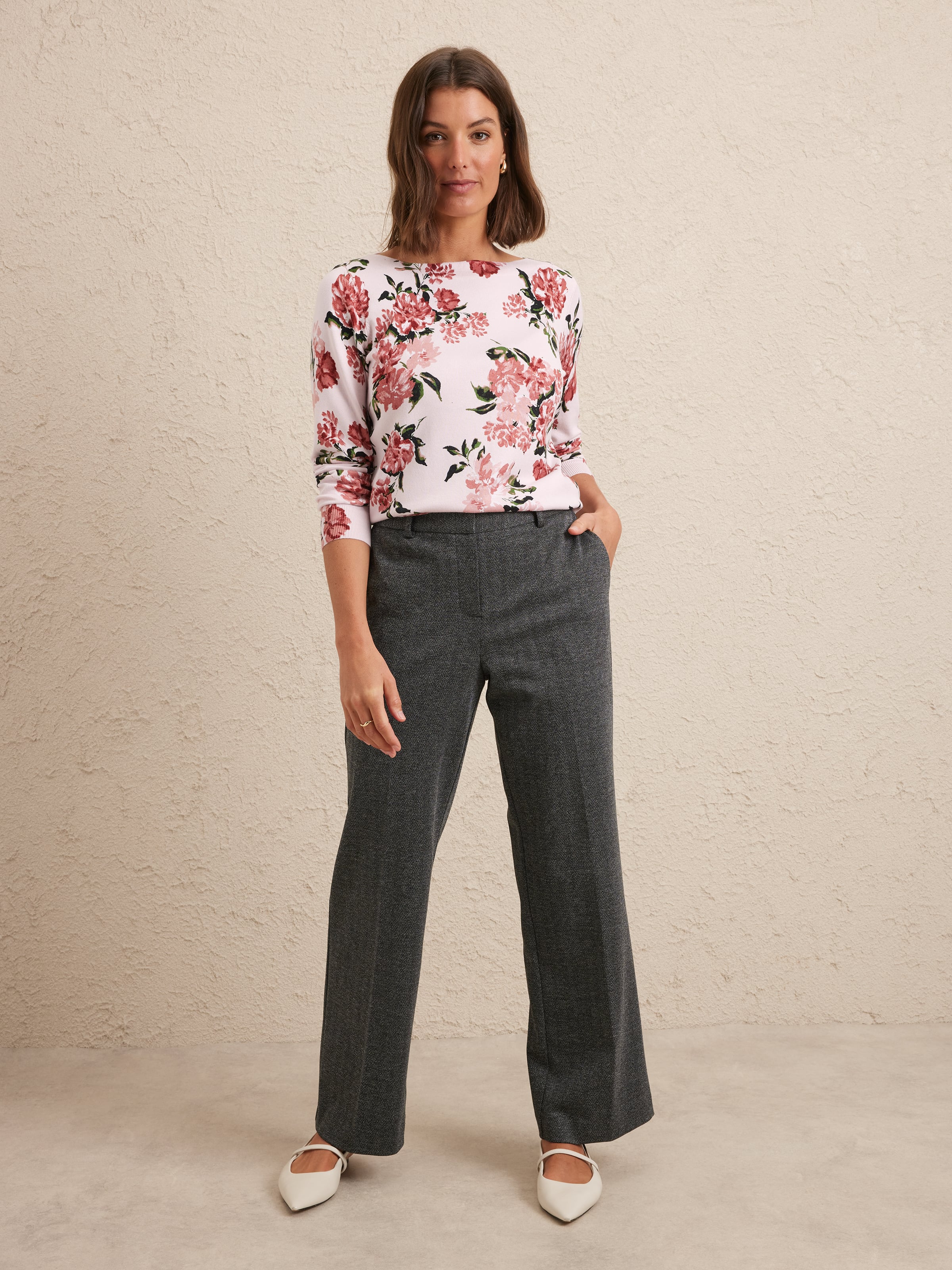 Avery Printed Boat Neck Jumper