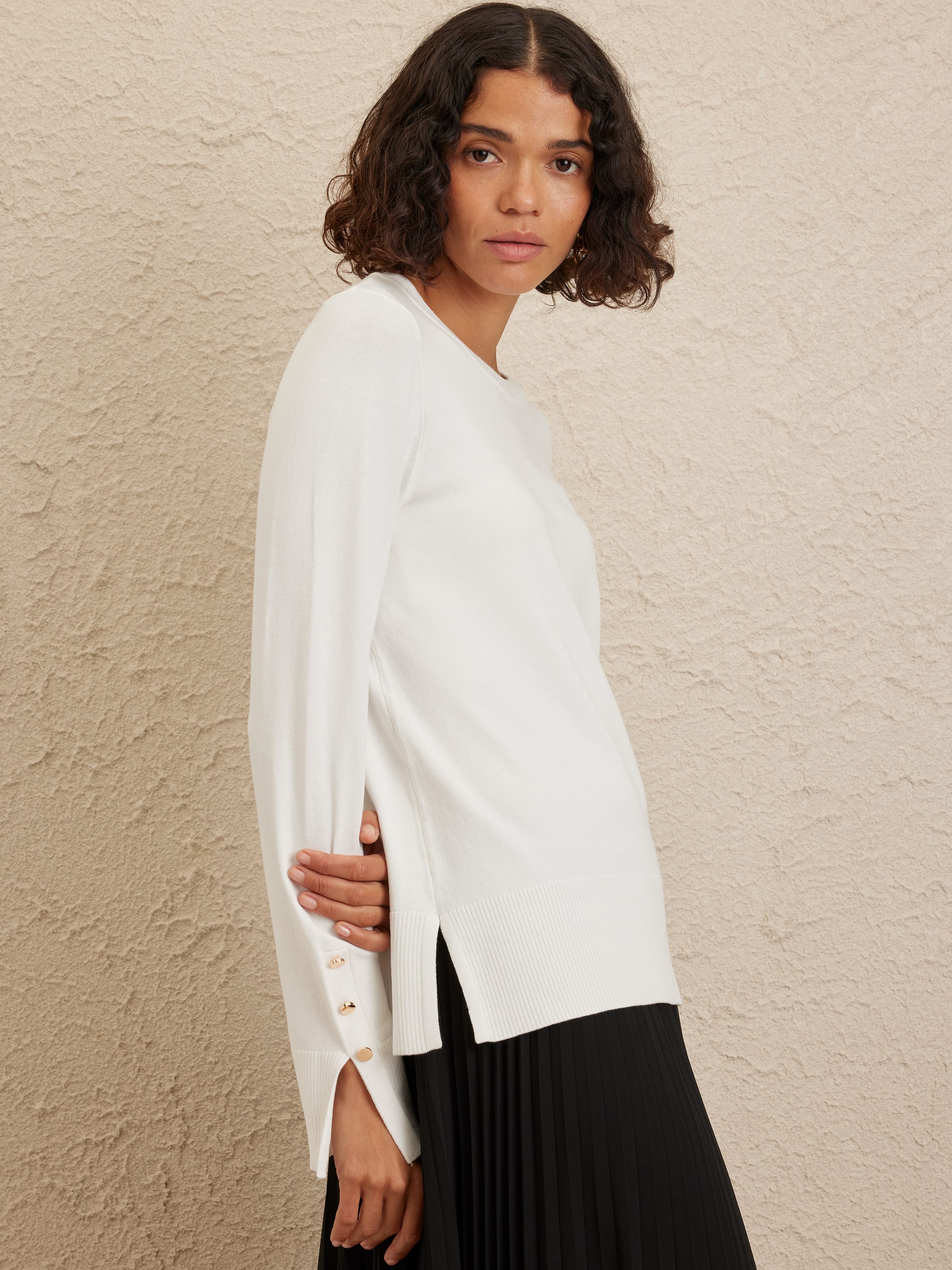 Iris Button Sleeve Jumper