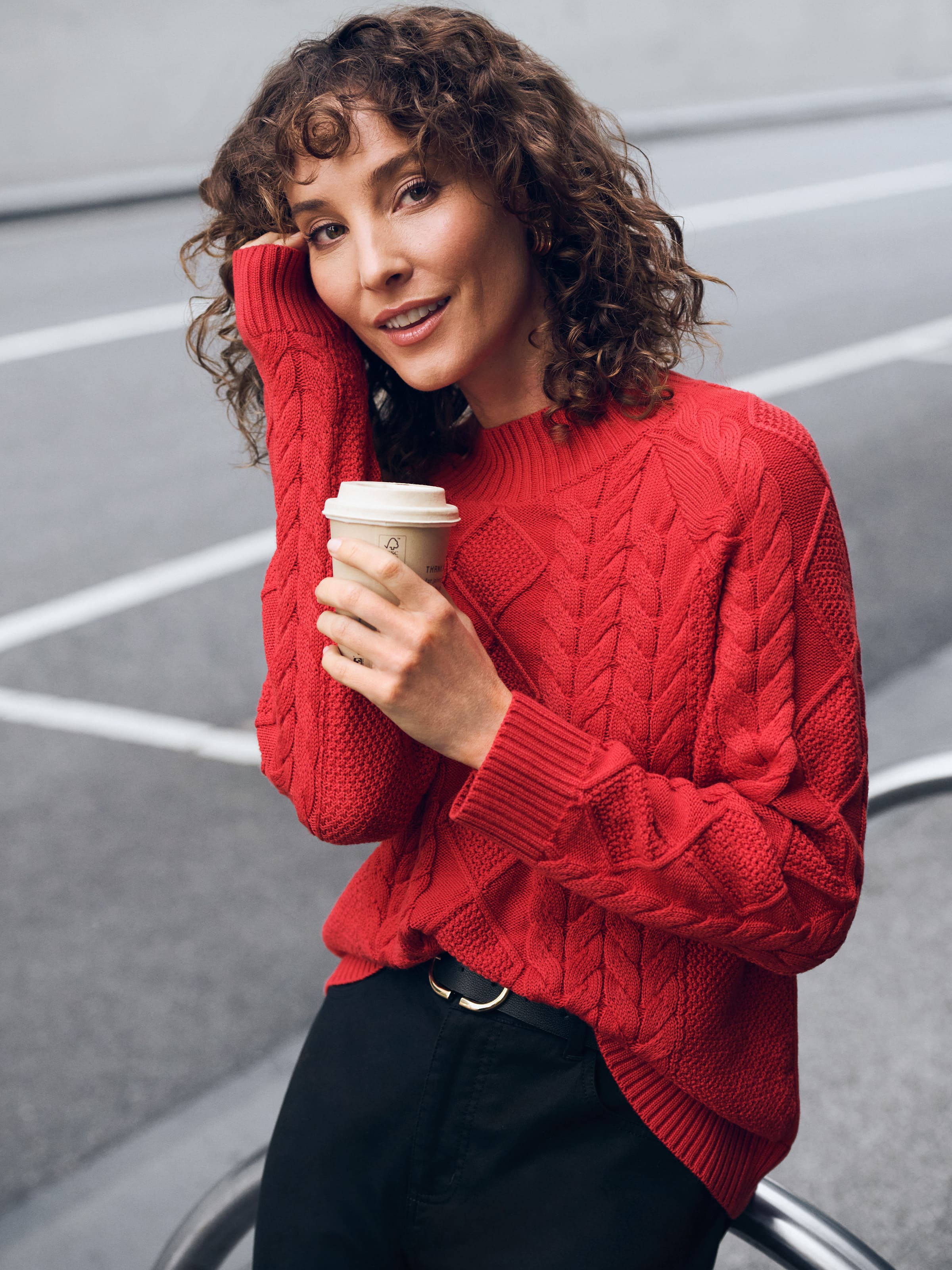 Kai Mock Neck Cable Jumper