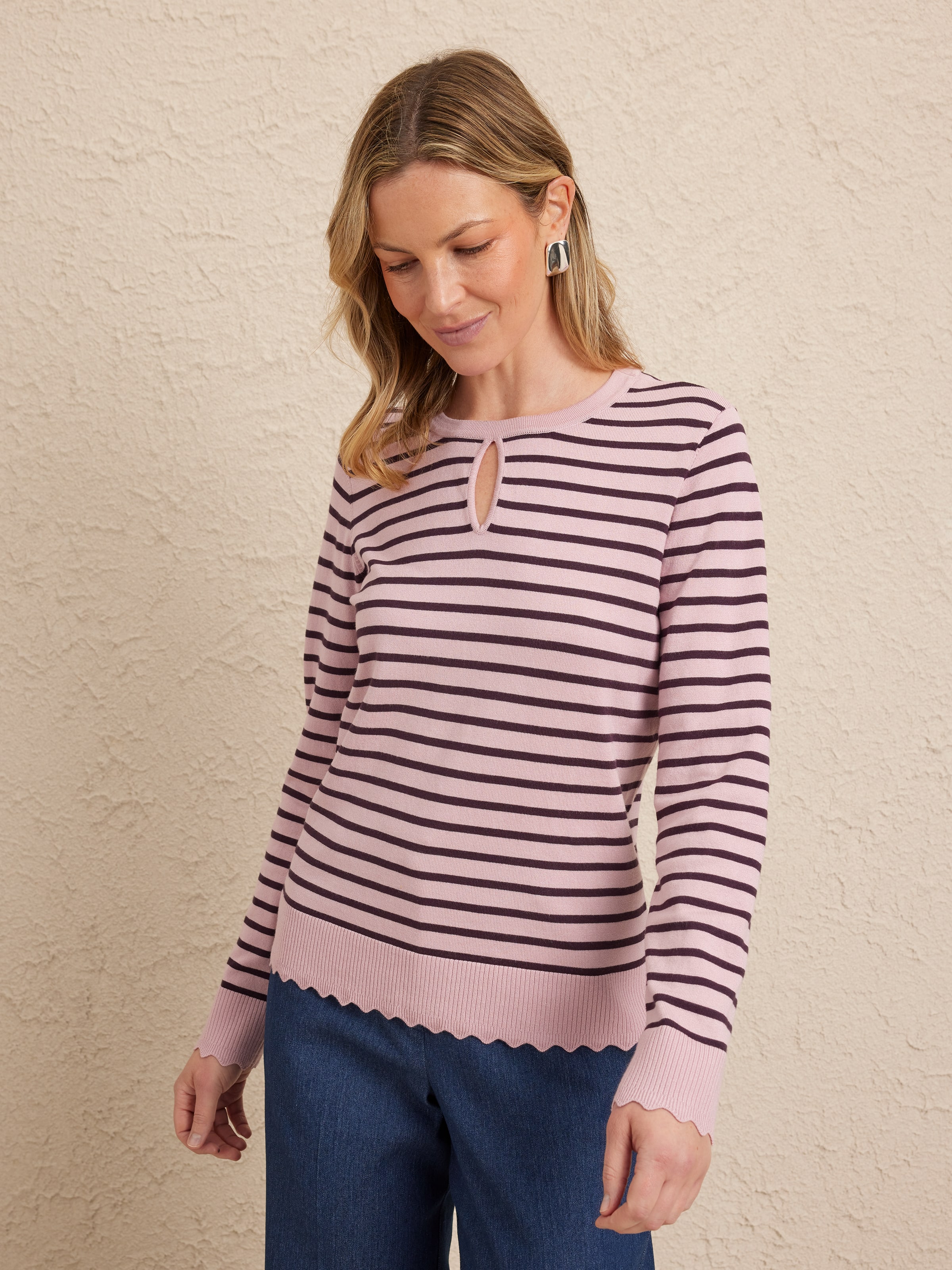 Sia Scallop Keyhole Jumper