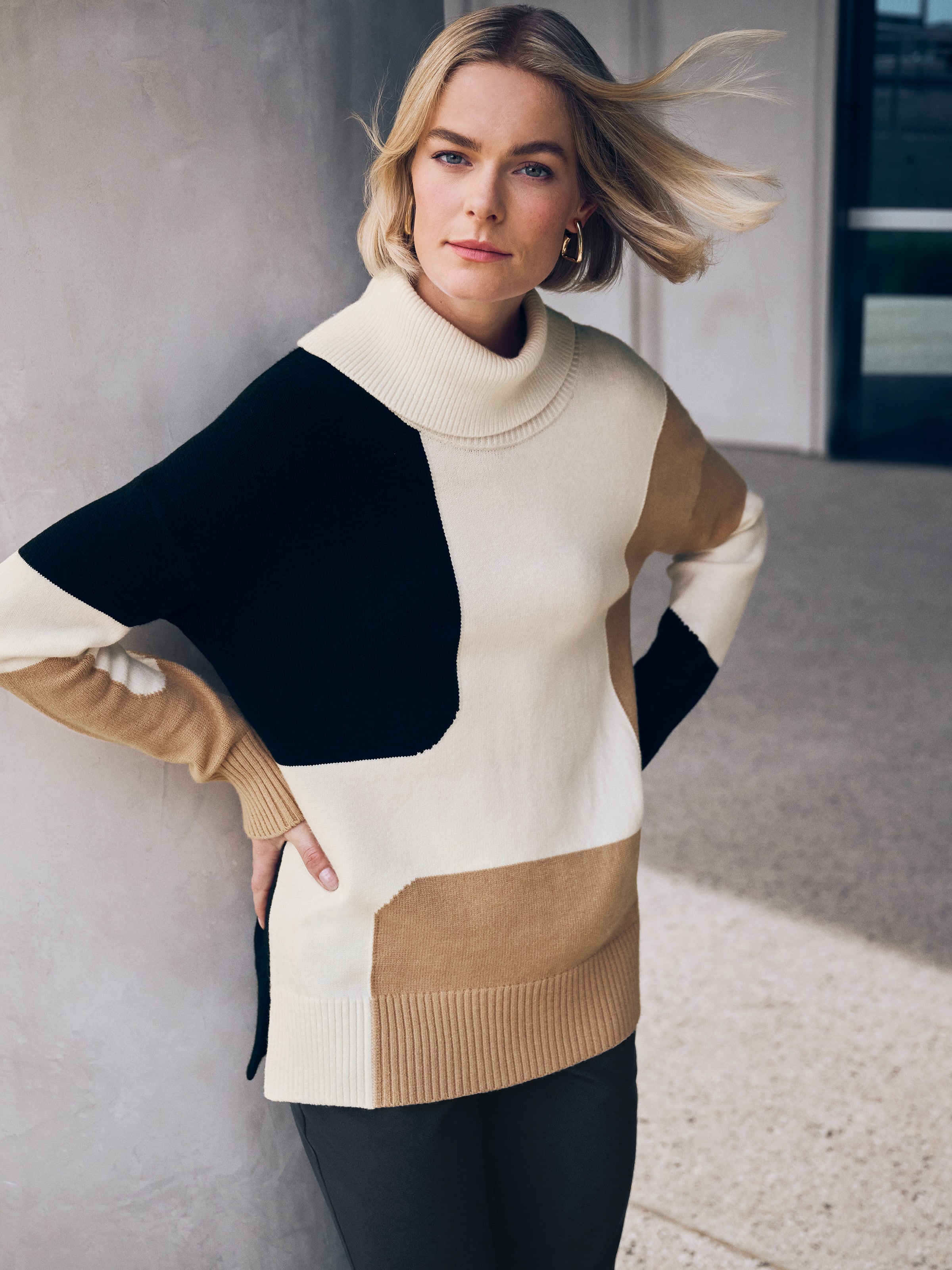 Maci Mock Neck Swirl Jumper