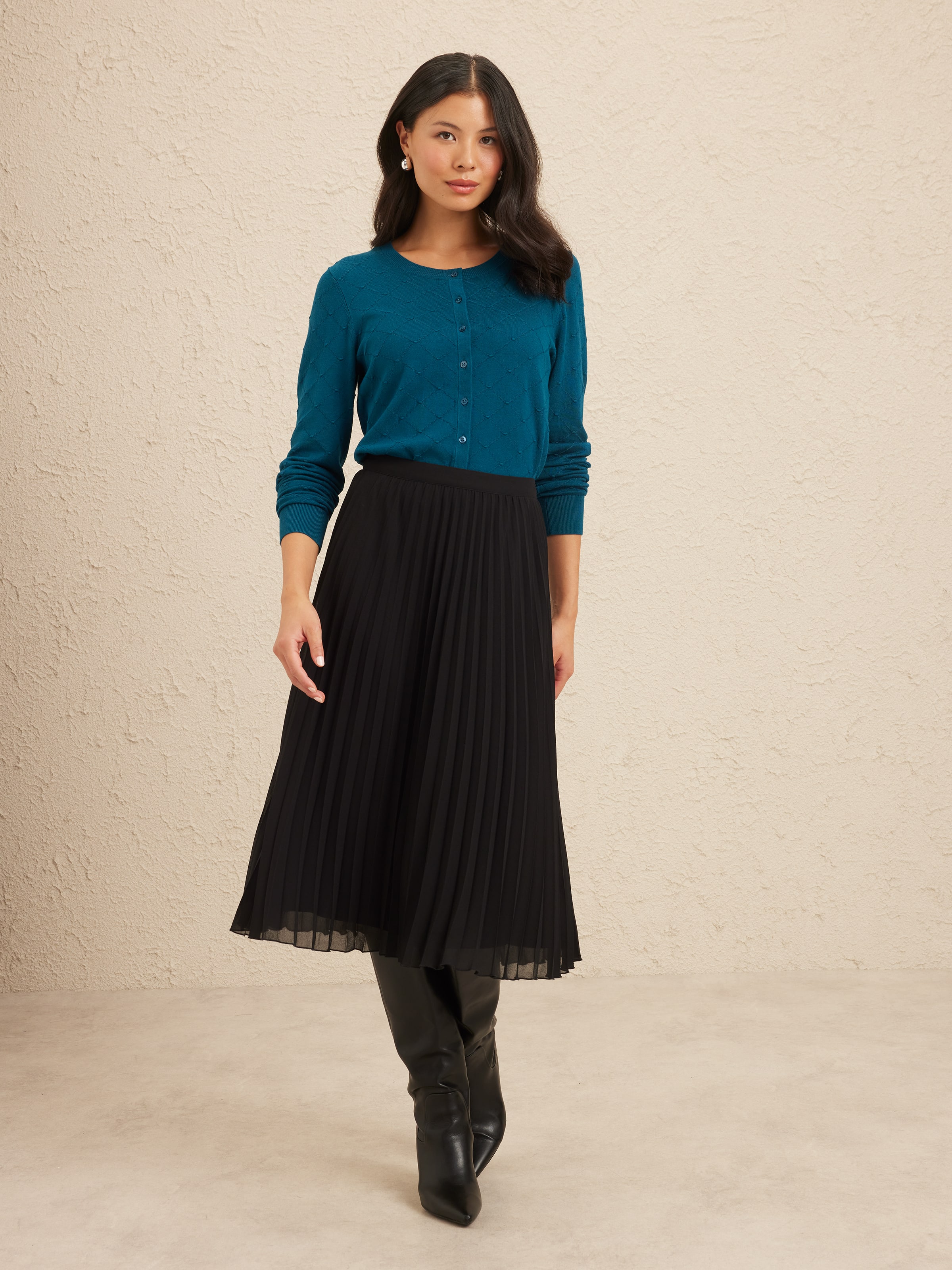 Maya Diamond Stitch Cardigan