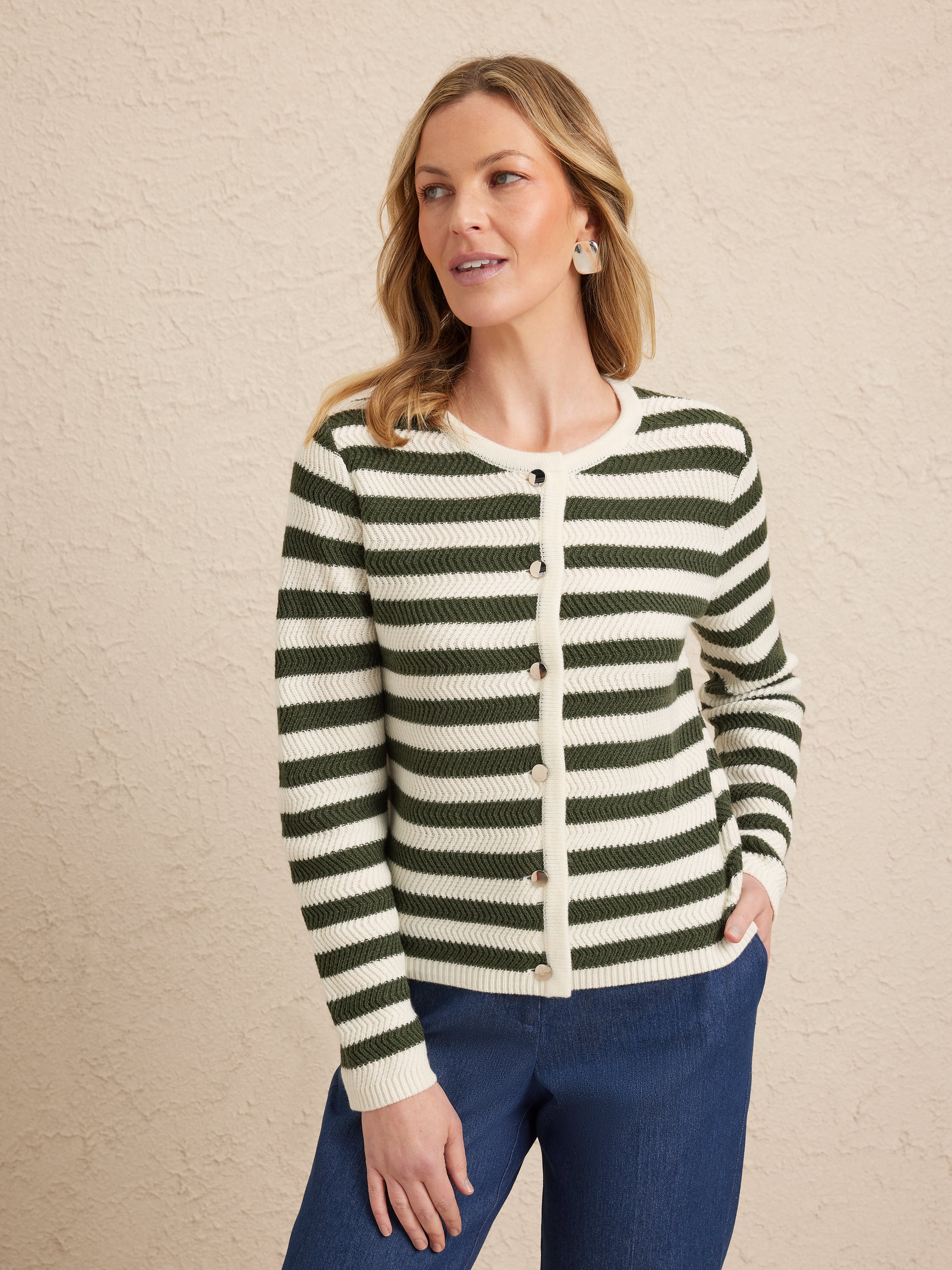 Zena Zig Zag Stripe Knit Jacket