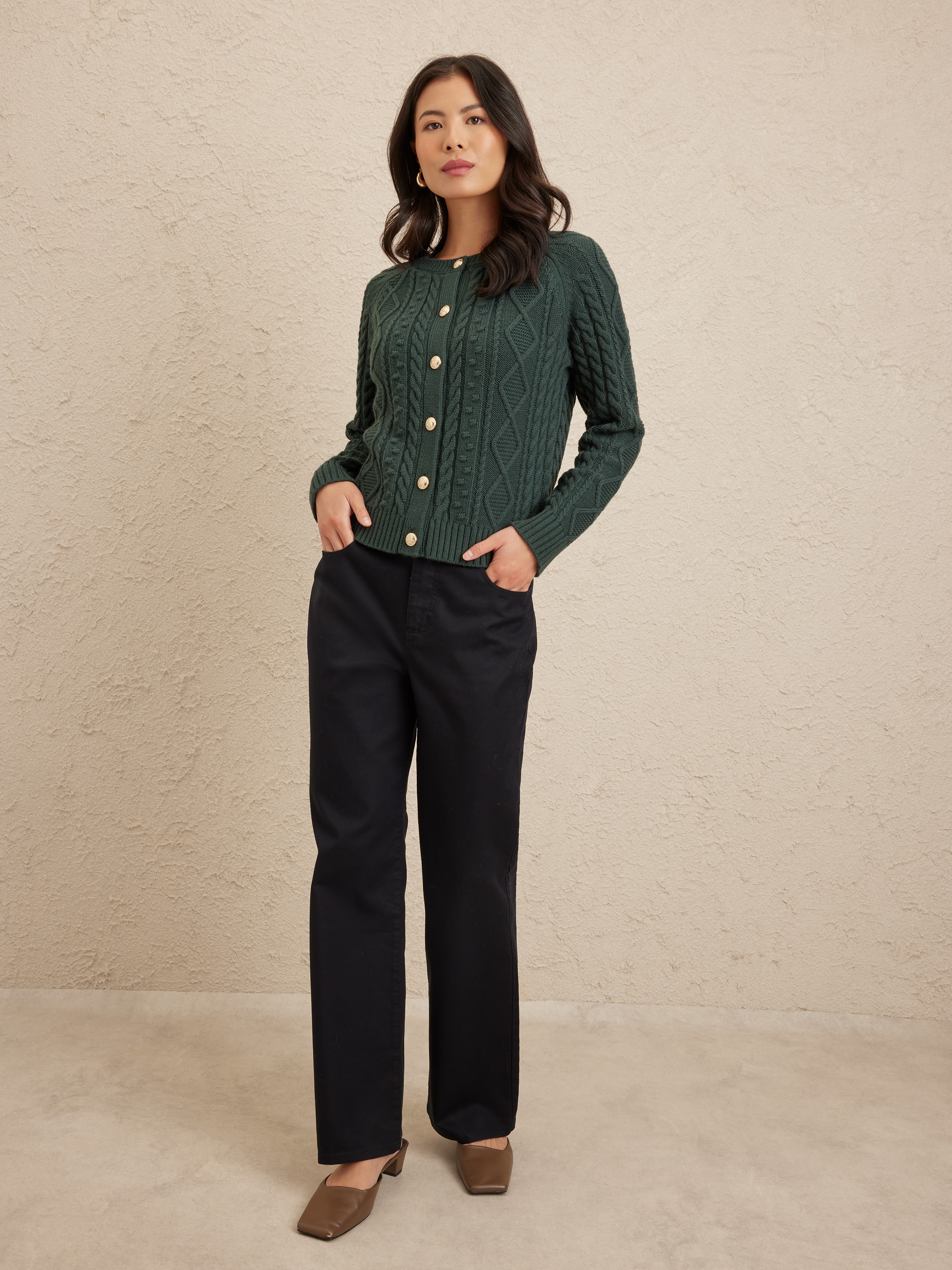 Chloe Cable Button Cardigan