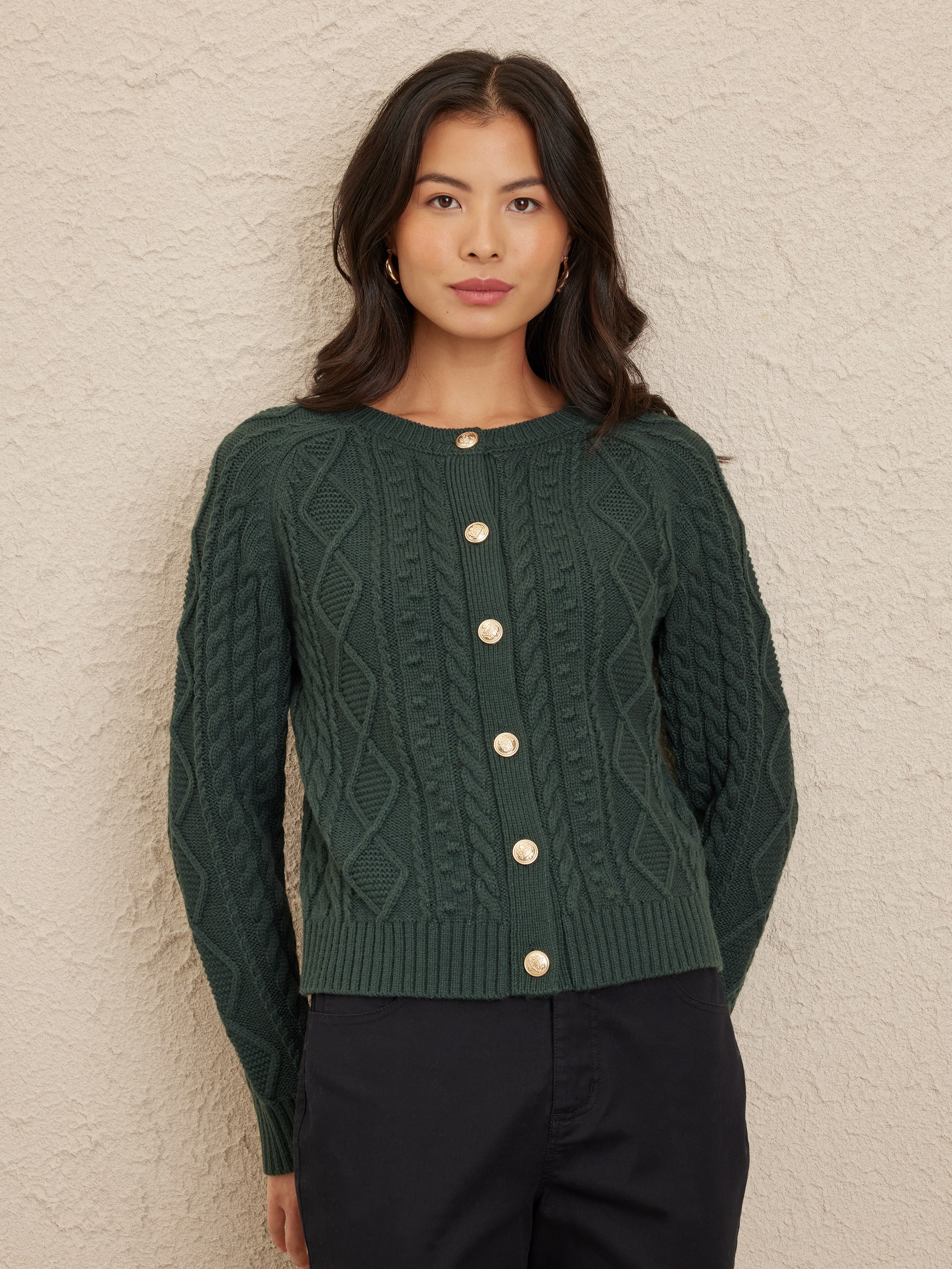 Chloe Cable Button Cardigan