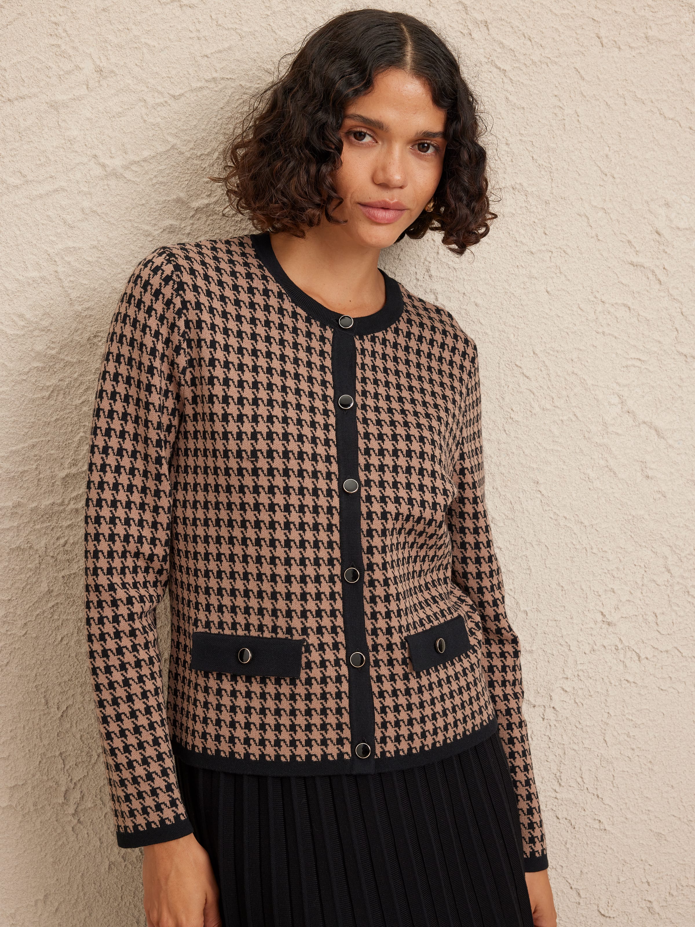 Janice Houndstooth Cardigan