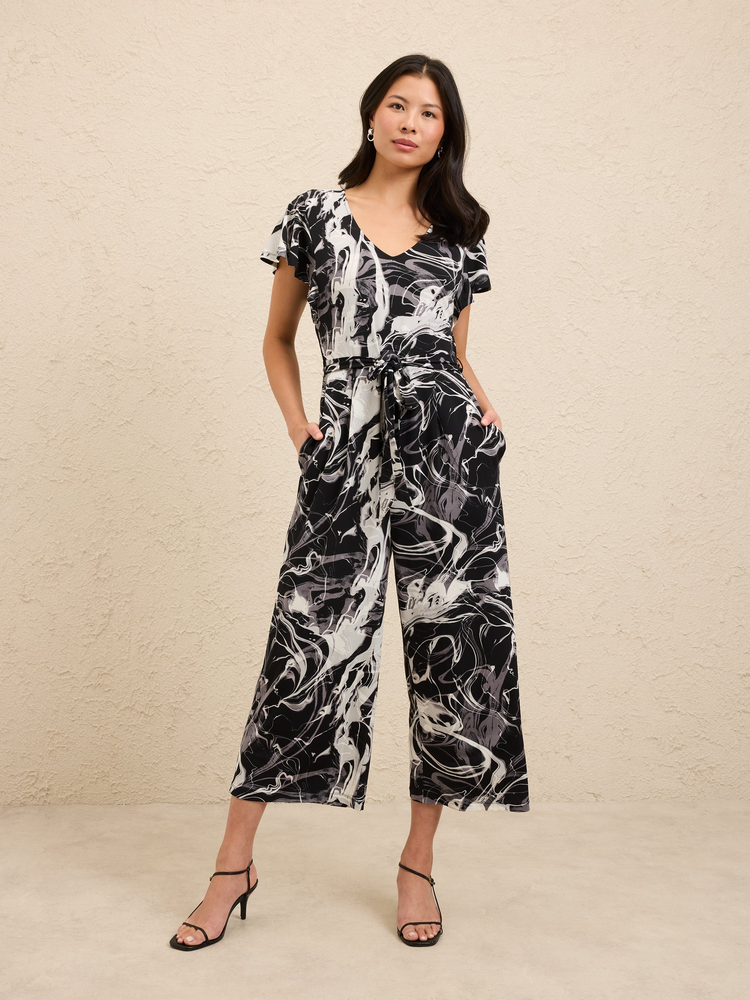 V Neck Jersey Jumpsuit
