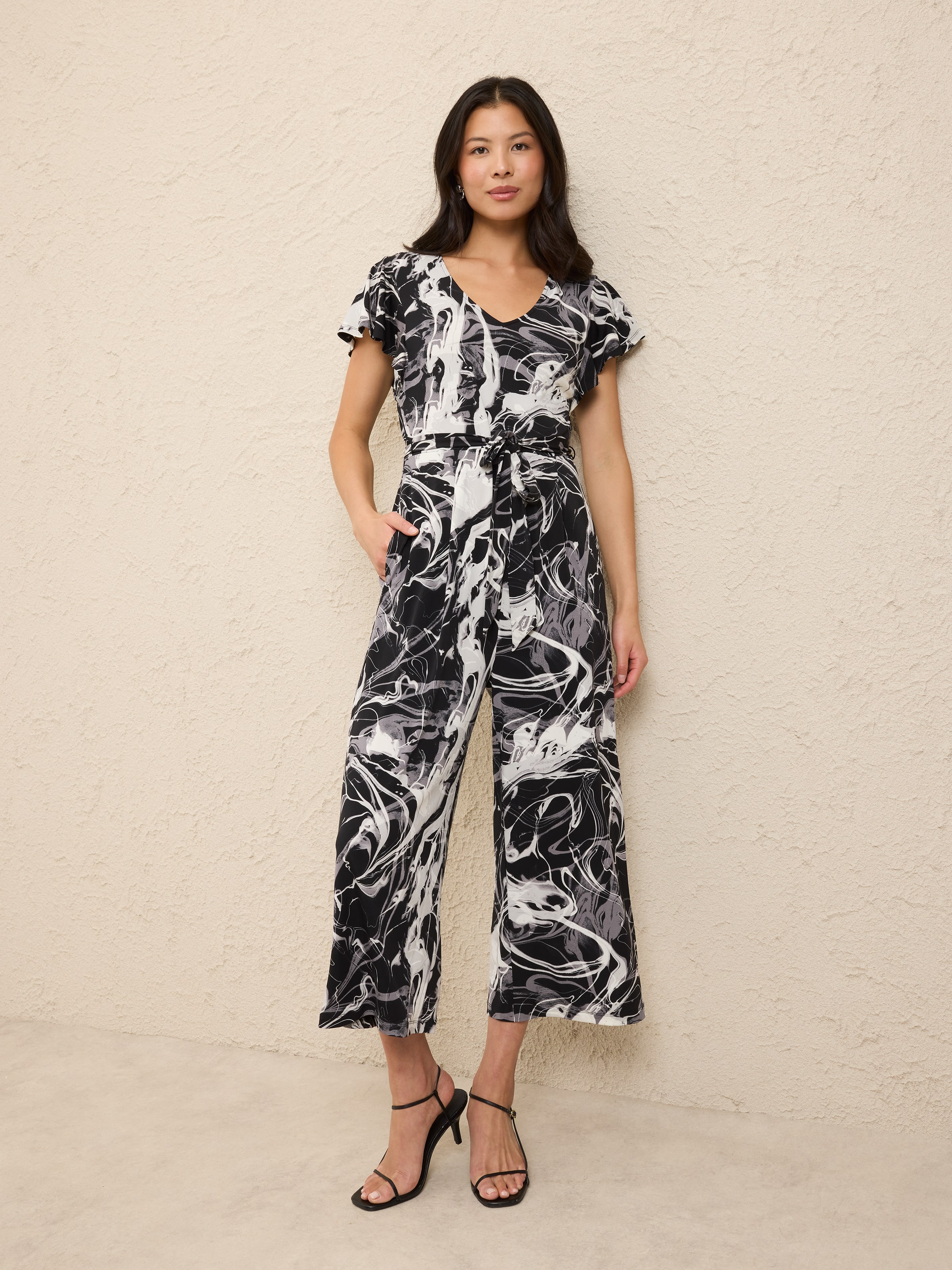 V Neck Jersey Jumpsuit