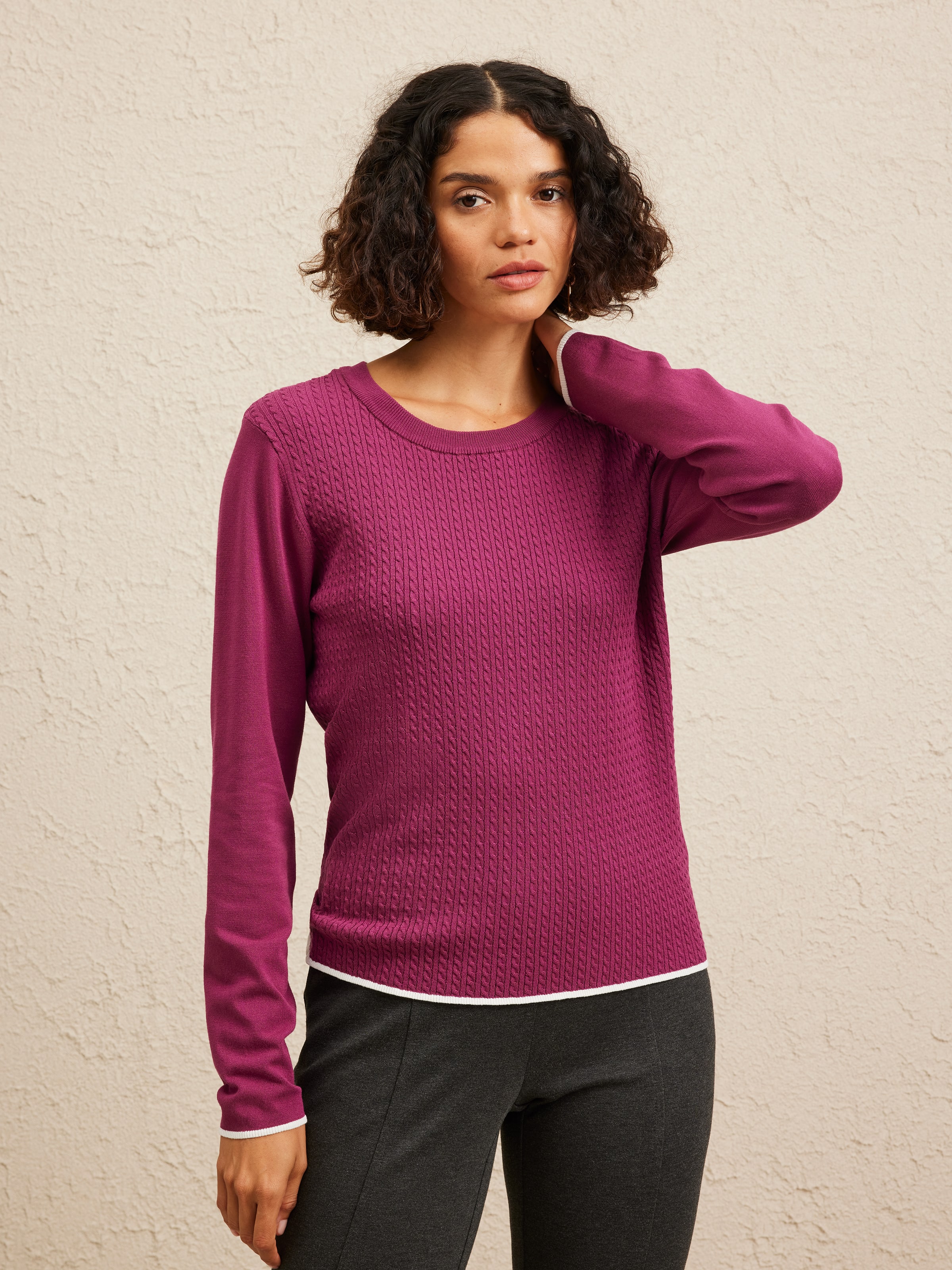 Yana Textured Tipped Jumper