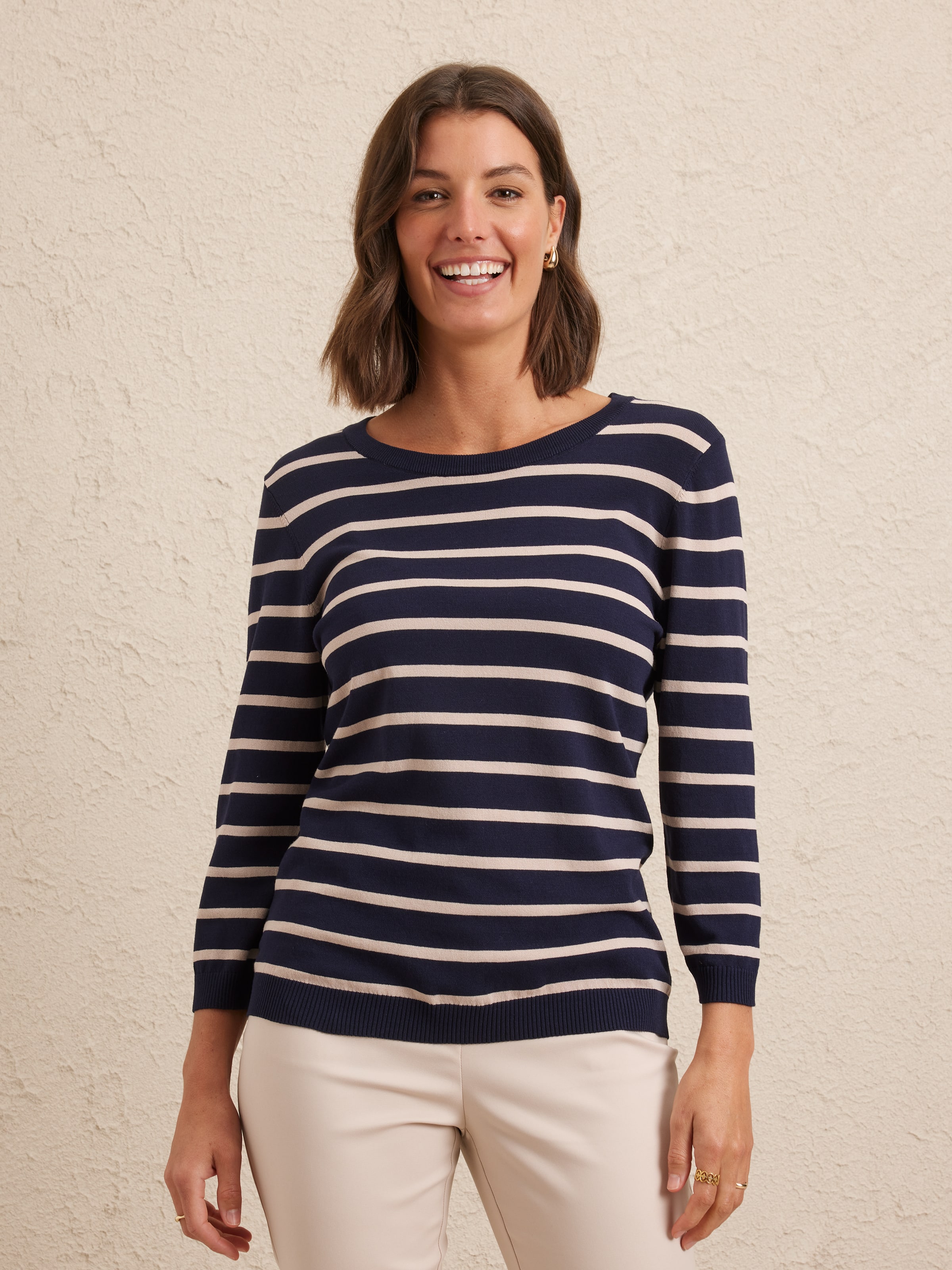 3/4 Electa Crew Neck Jumper