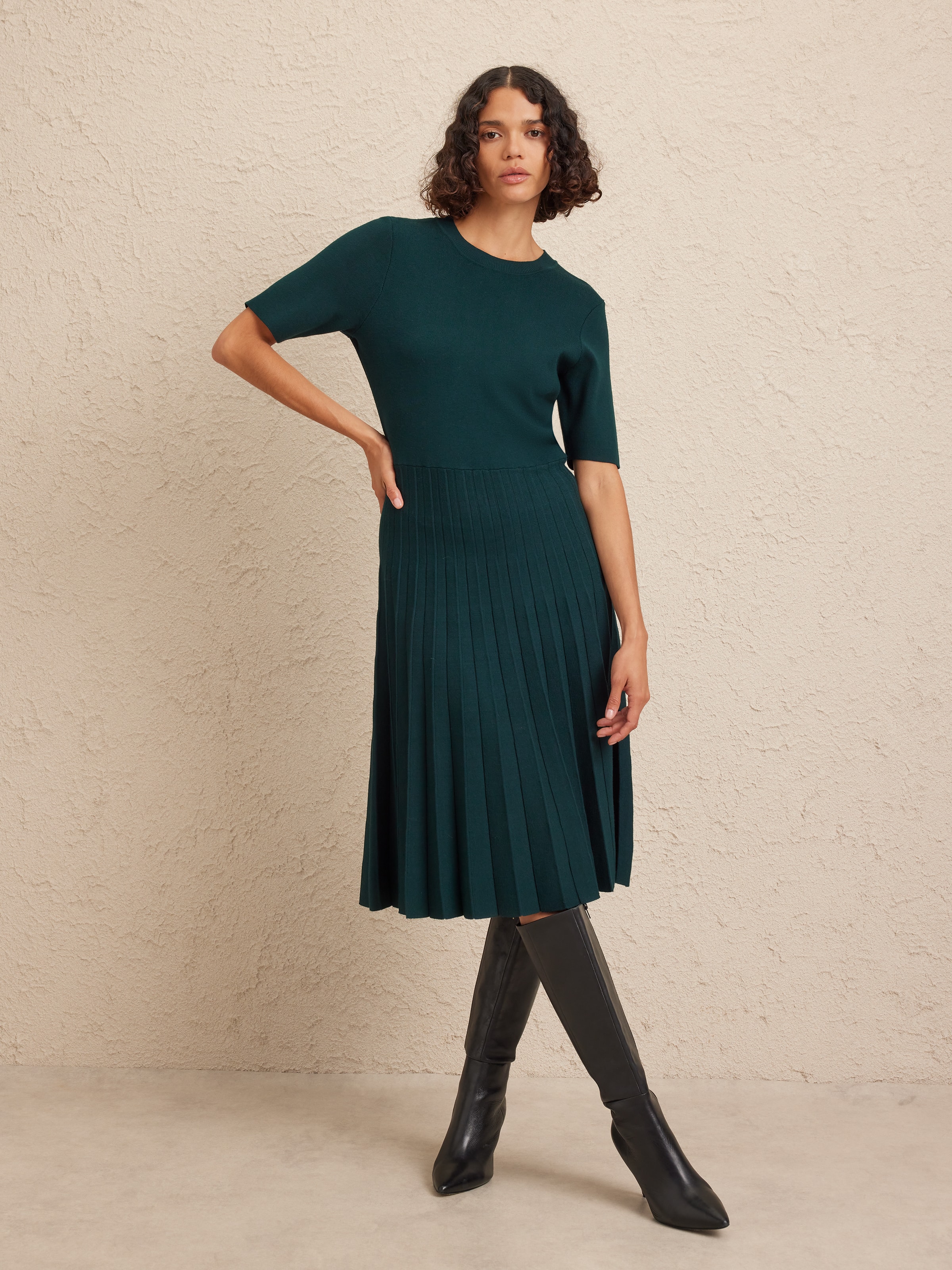 Lou Pleat Knitted Dress