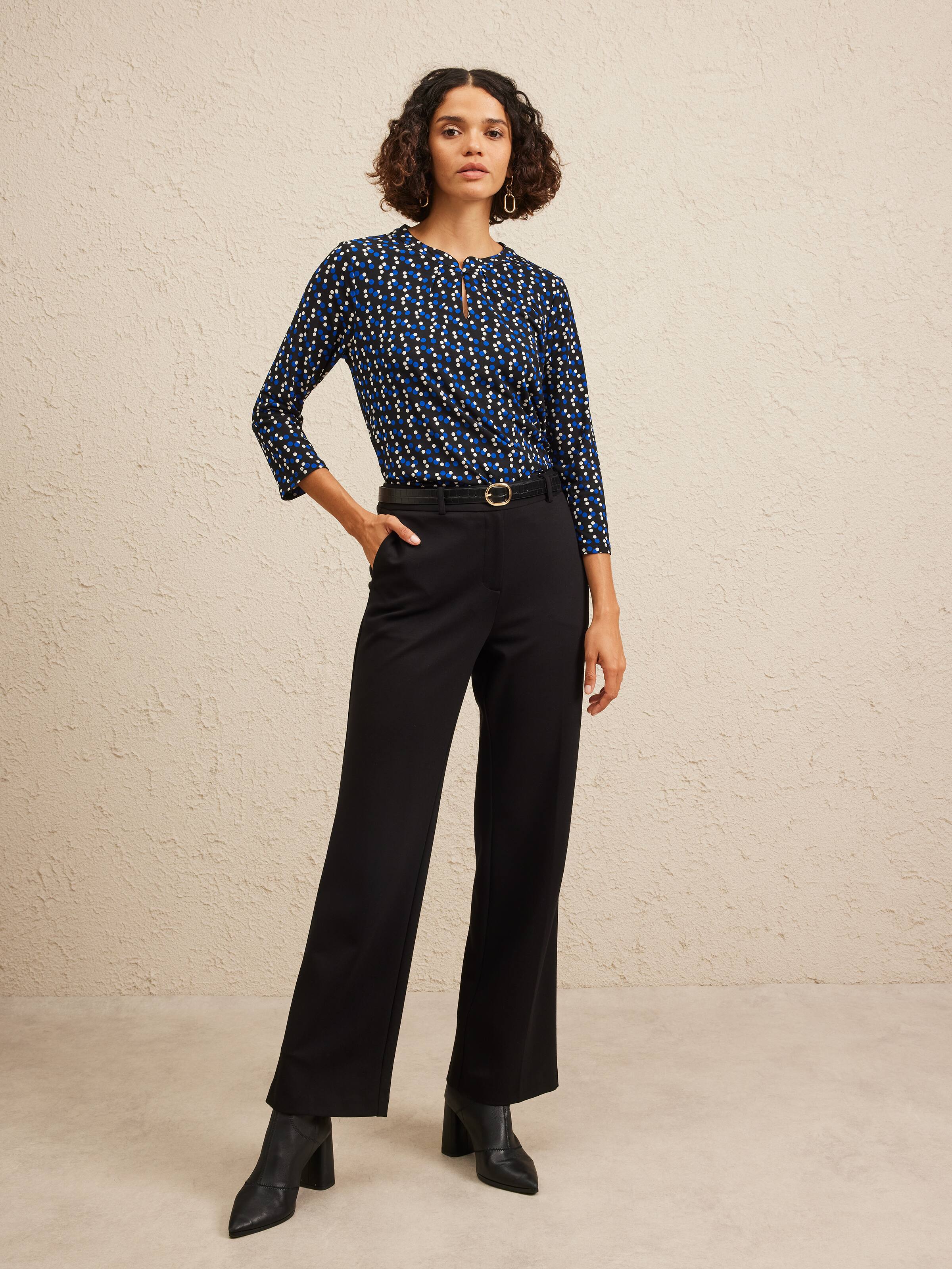 3/4 Ethel Keyhole Jersey Top