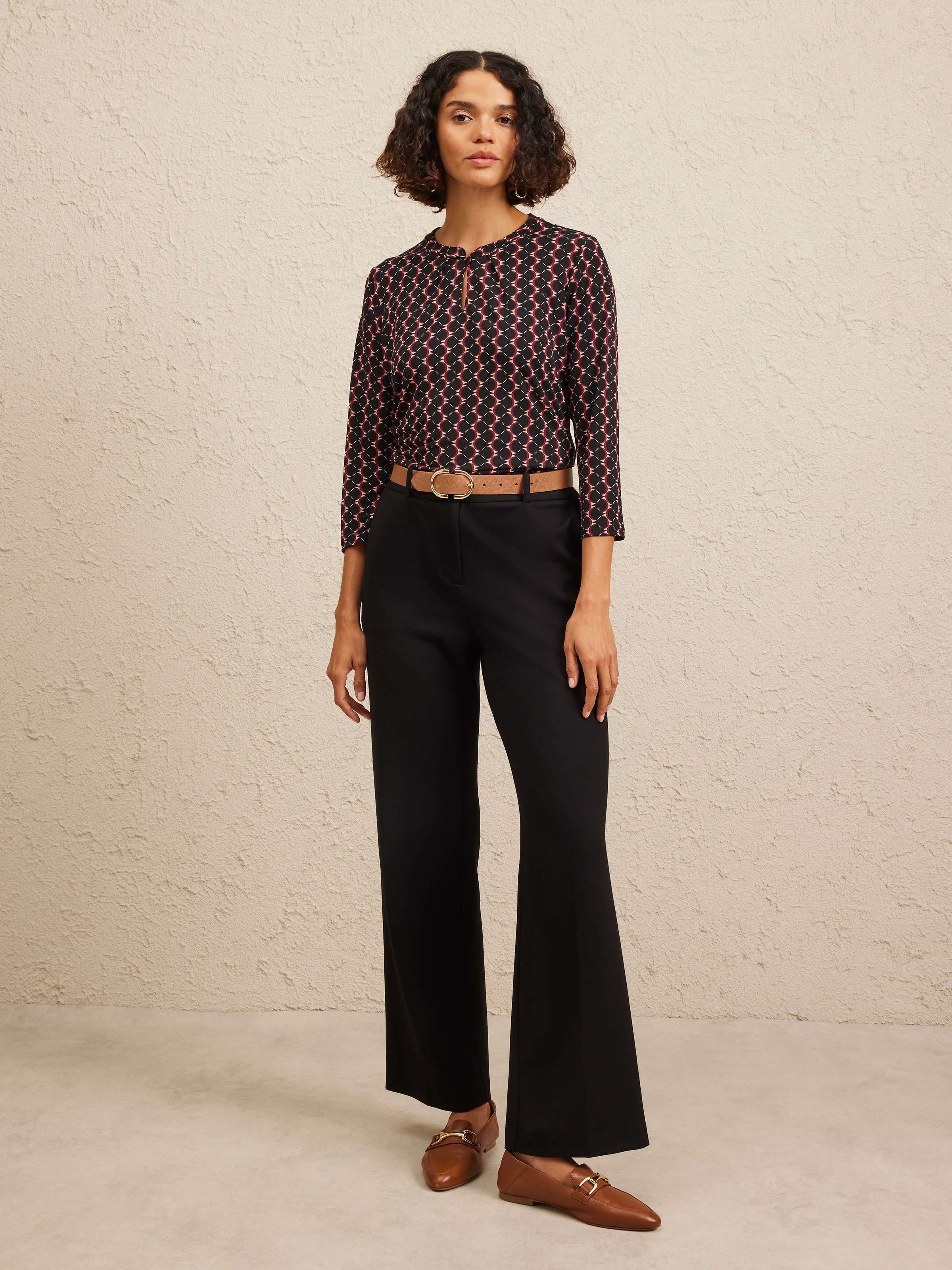 3/4 Ethel Keyhole Jersey Top