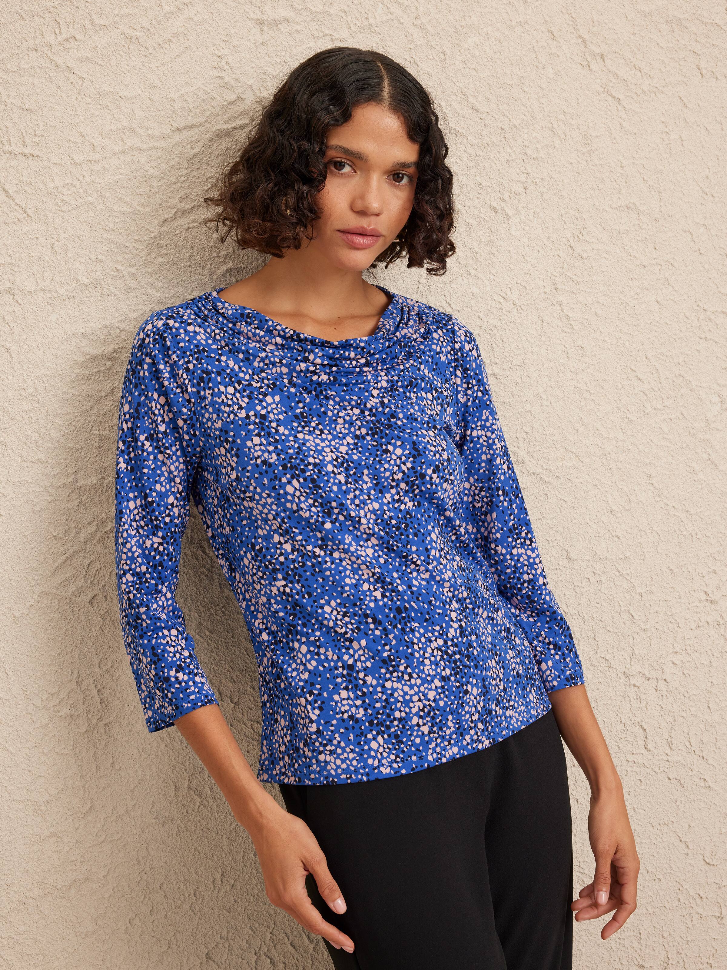 3/4 Cori Cowl Neck Jersey Top