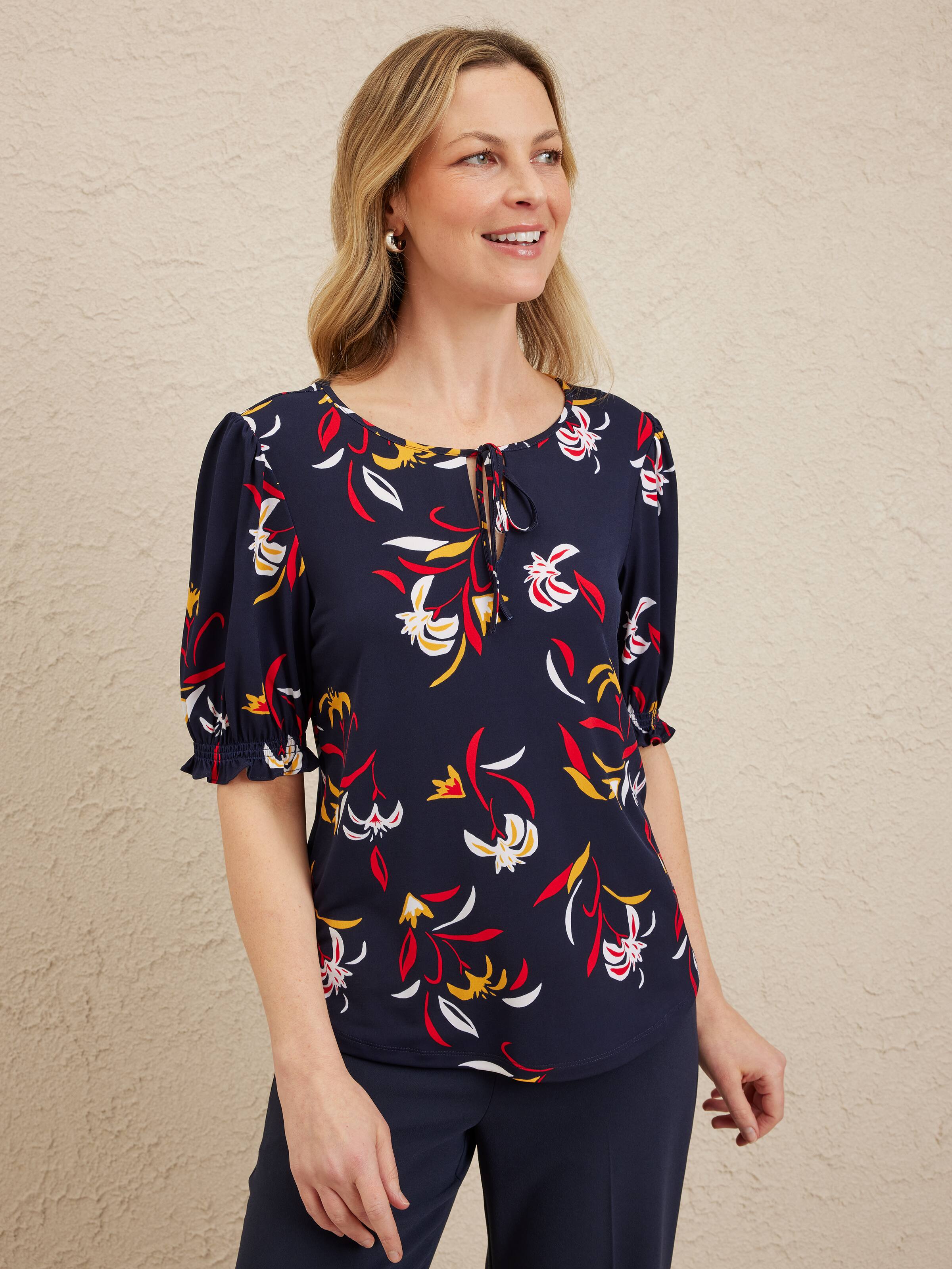 Juliana Tie Neck Jersey Top